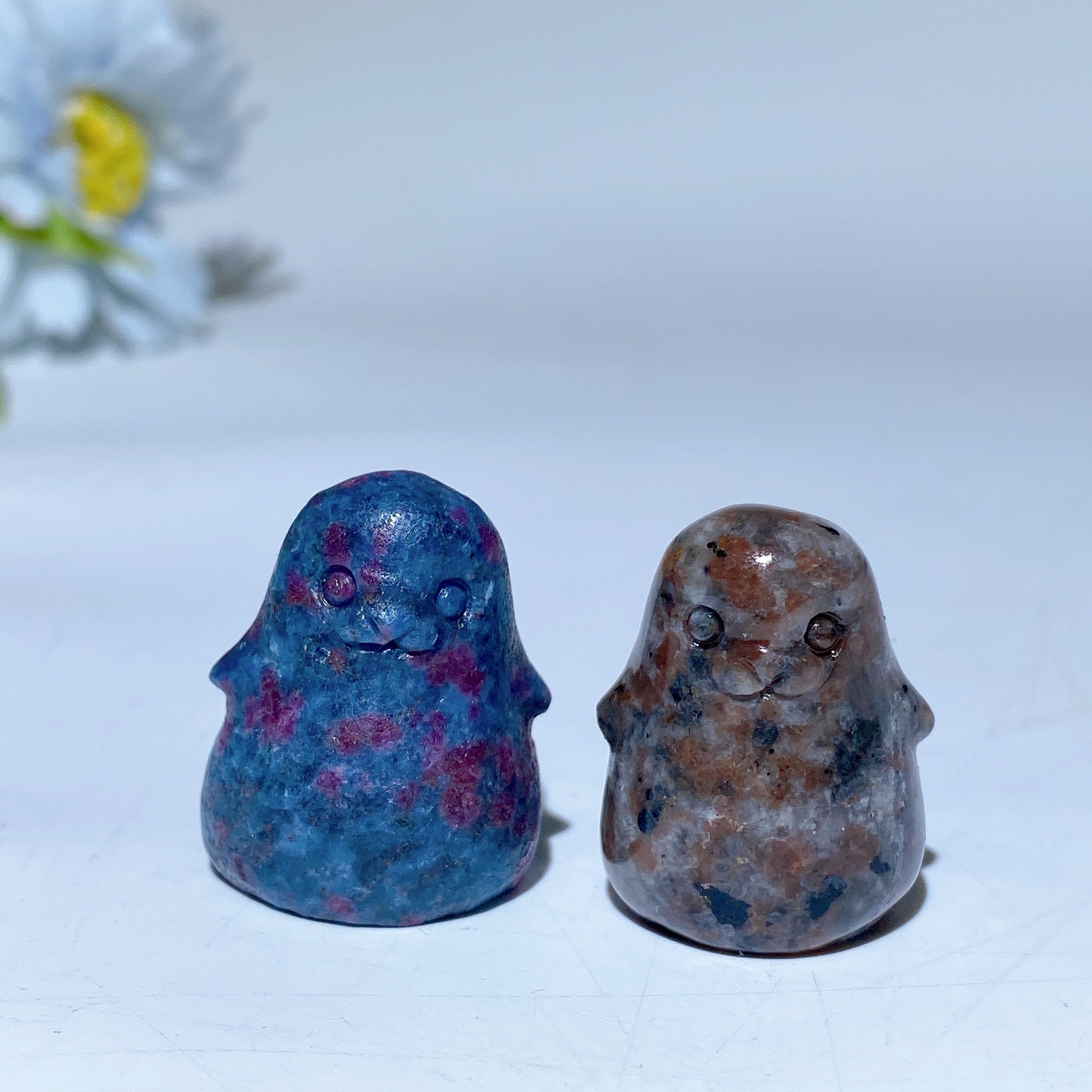 1.2 Inch Mixed Crystal Seal Figurine for Spiritual Healing