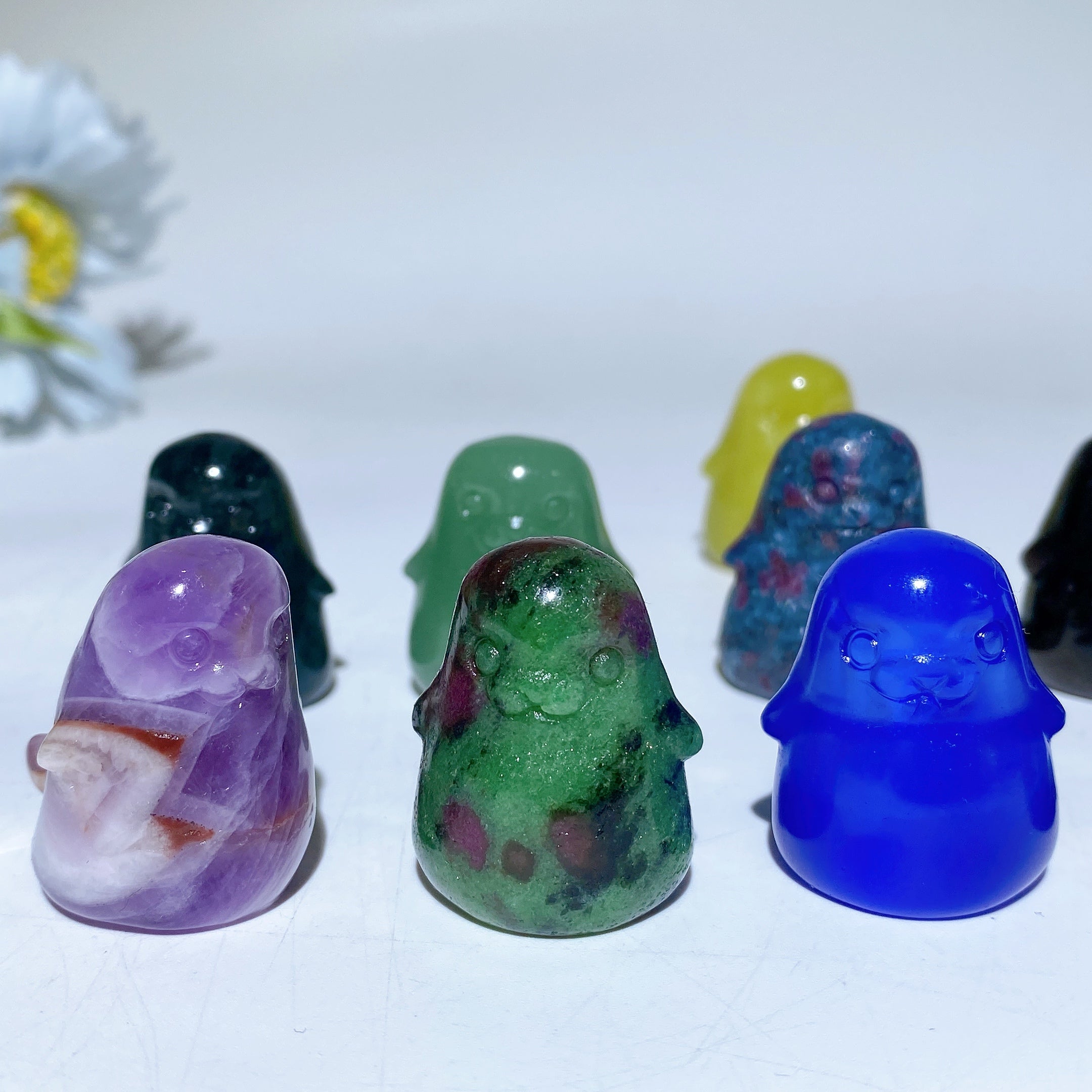 1.2 Inch Mixed Crystal Seal Figurine for Spiritual Healing