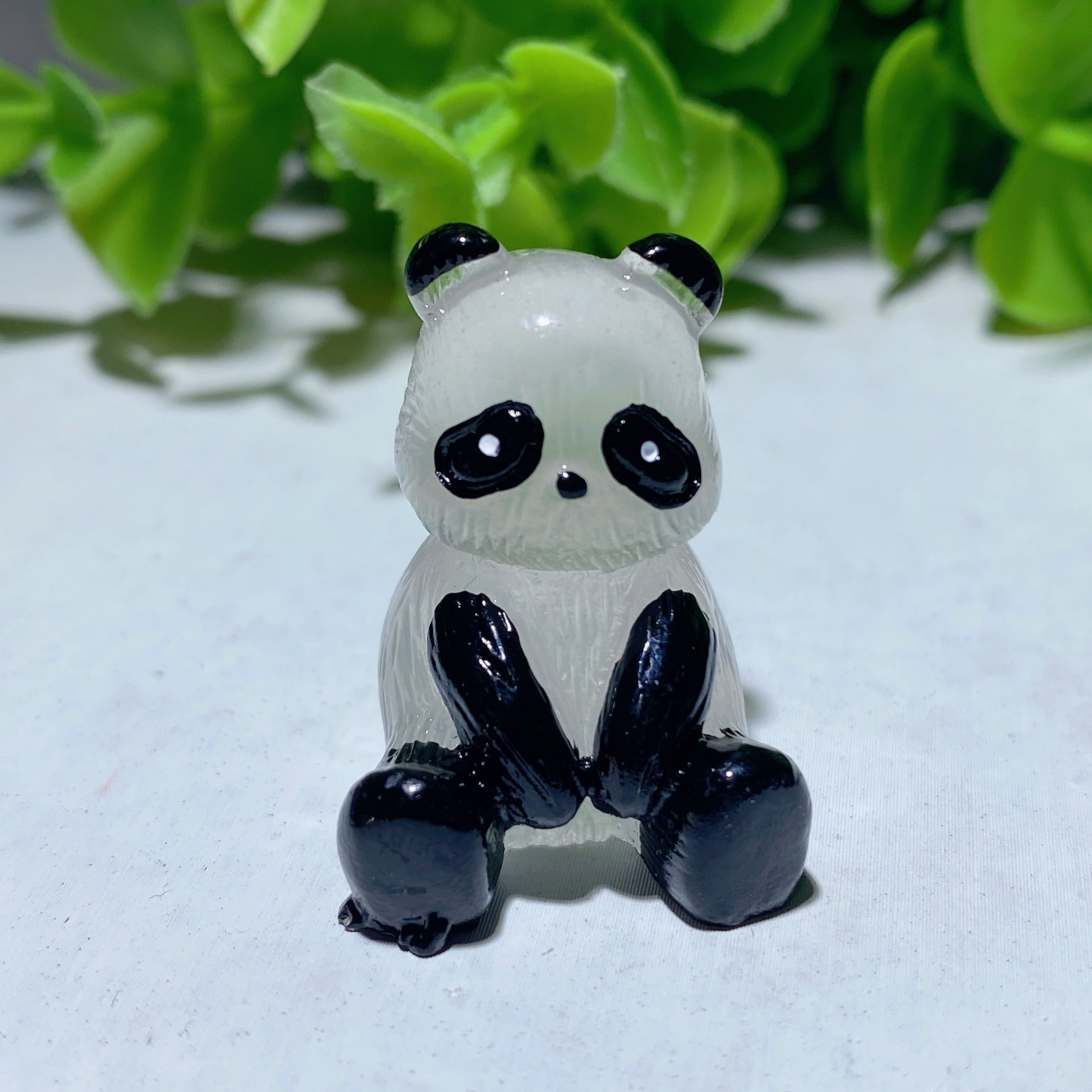 1.2 inch Resin Luminous Panda Healing Figurine Spiritual Animal