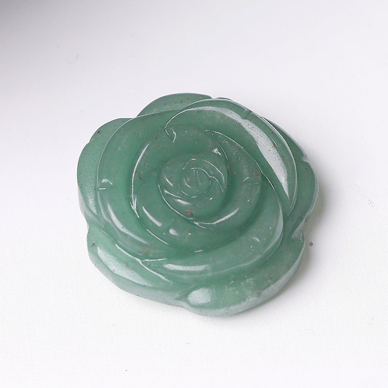 1.2 Inch Rose Flower Crystal Figurines Hand-Carved Stones