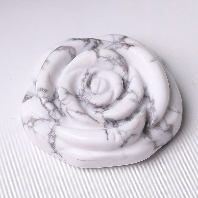 1.2 Inch Rose Flower Crystal Figurines Hand-Carved Stones