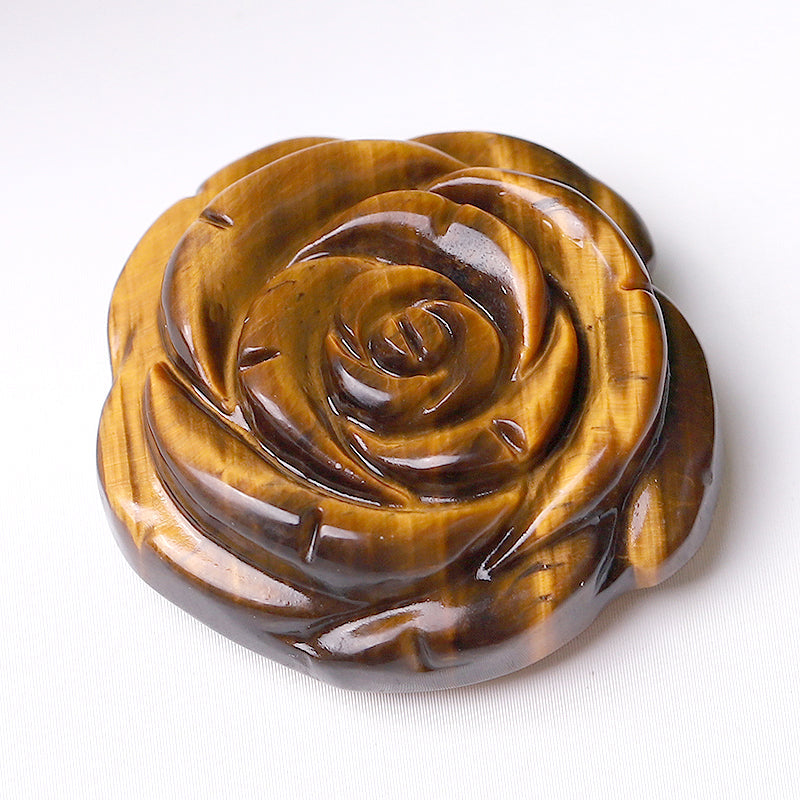 1.2 Inch Rose Flower Crystal Figurines Hand-Carved Stones