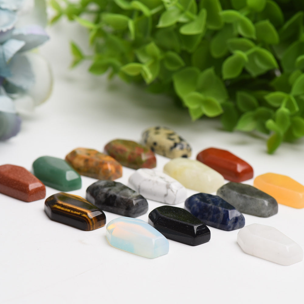 1.2" Mixed Crystal Coffin Carving for Healing and Energy