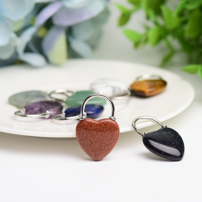 1.2" Mixed Crystal Heart Pendant for Spiritual Healing