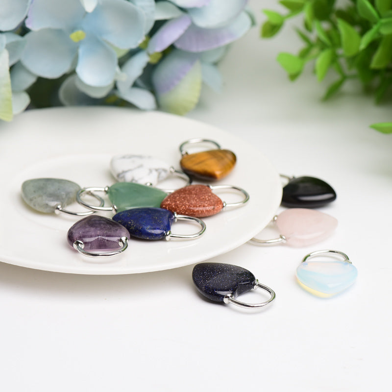 1.2" Mixed Crystal Heart Pendant for Spiritual Healing