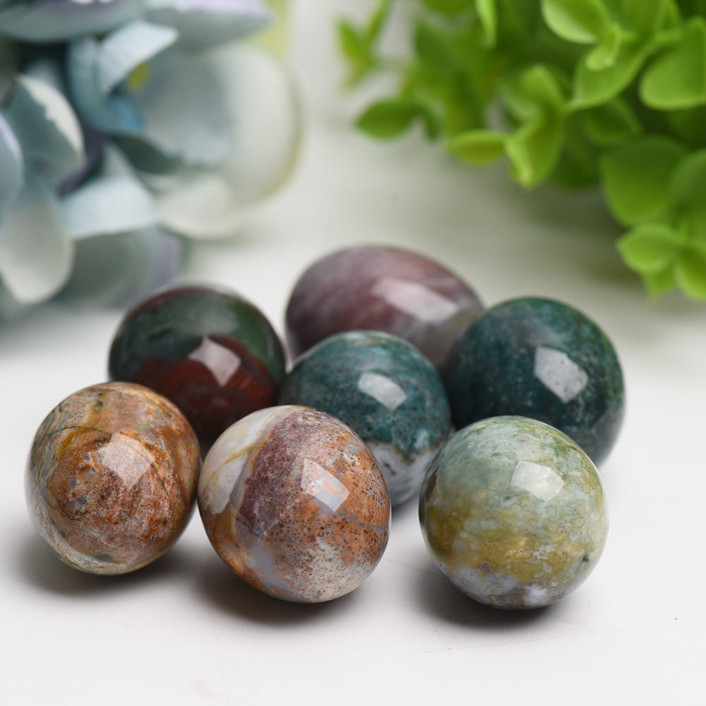 1.2" Ocean Jasper Crystal Egg for Spiritual Healing
