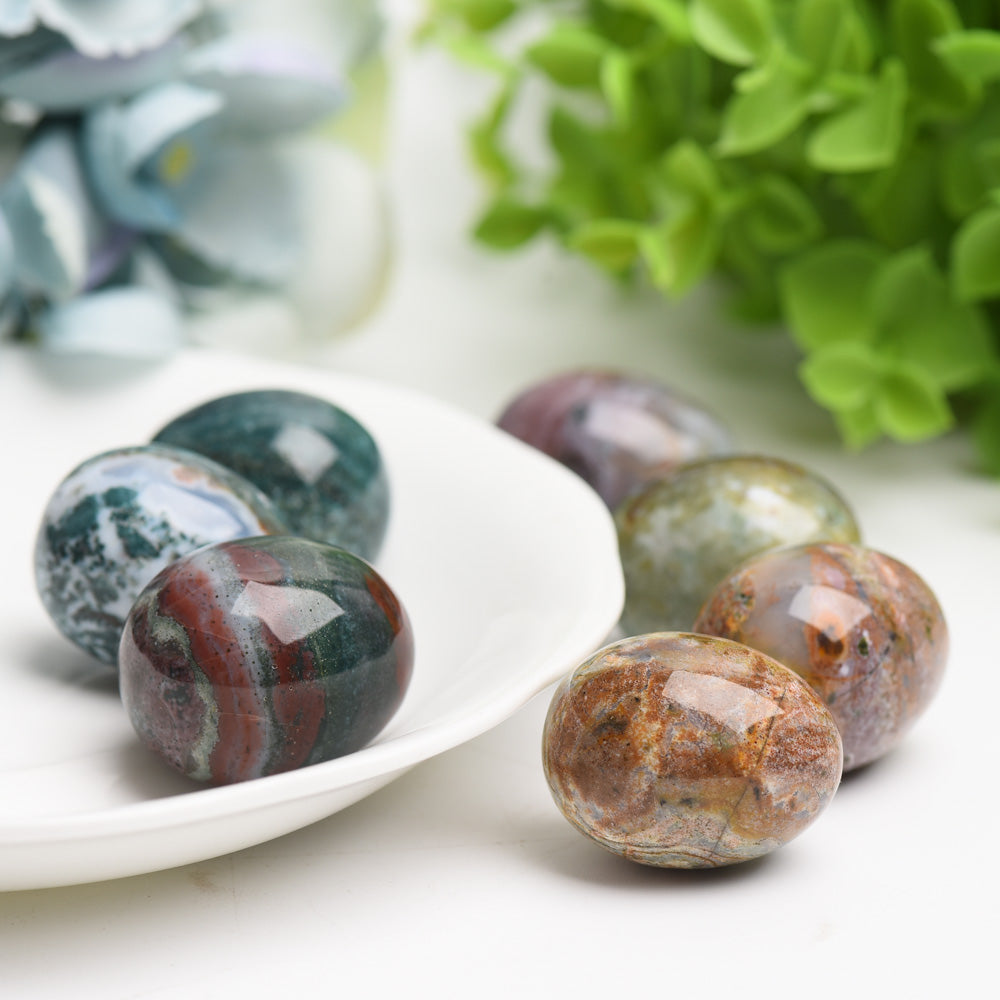 1.2" Ocean Jasper Crystal Egg for Spiritual Healing