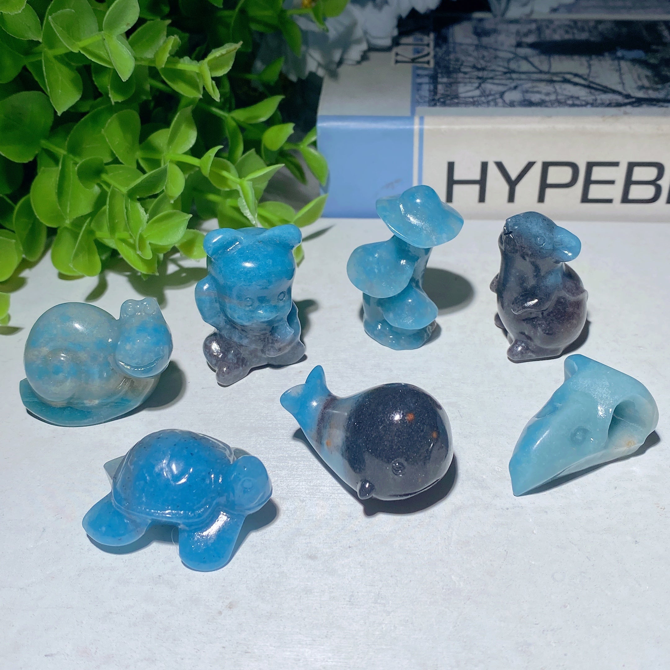 1.3-1.5 inch Trolleite Mini Crystal Animal Carvings