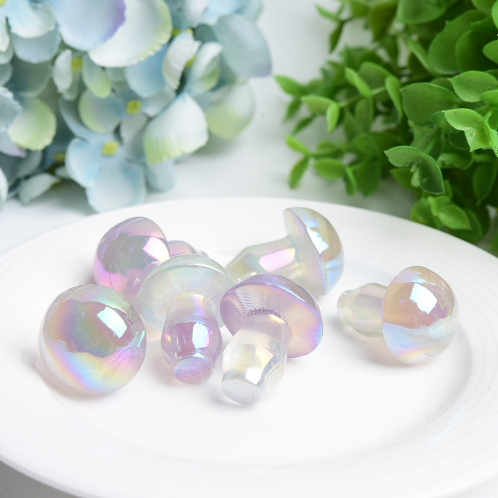1.3 inch Aura Crystal Mushroom Carving for Healing Energy