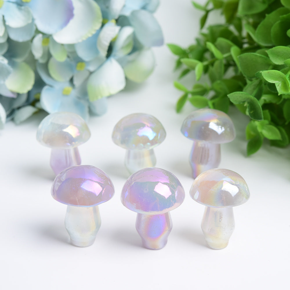1.3 inch Aura Crystal Mushroom Carving for Healing Energy