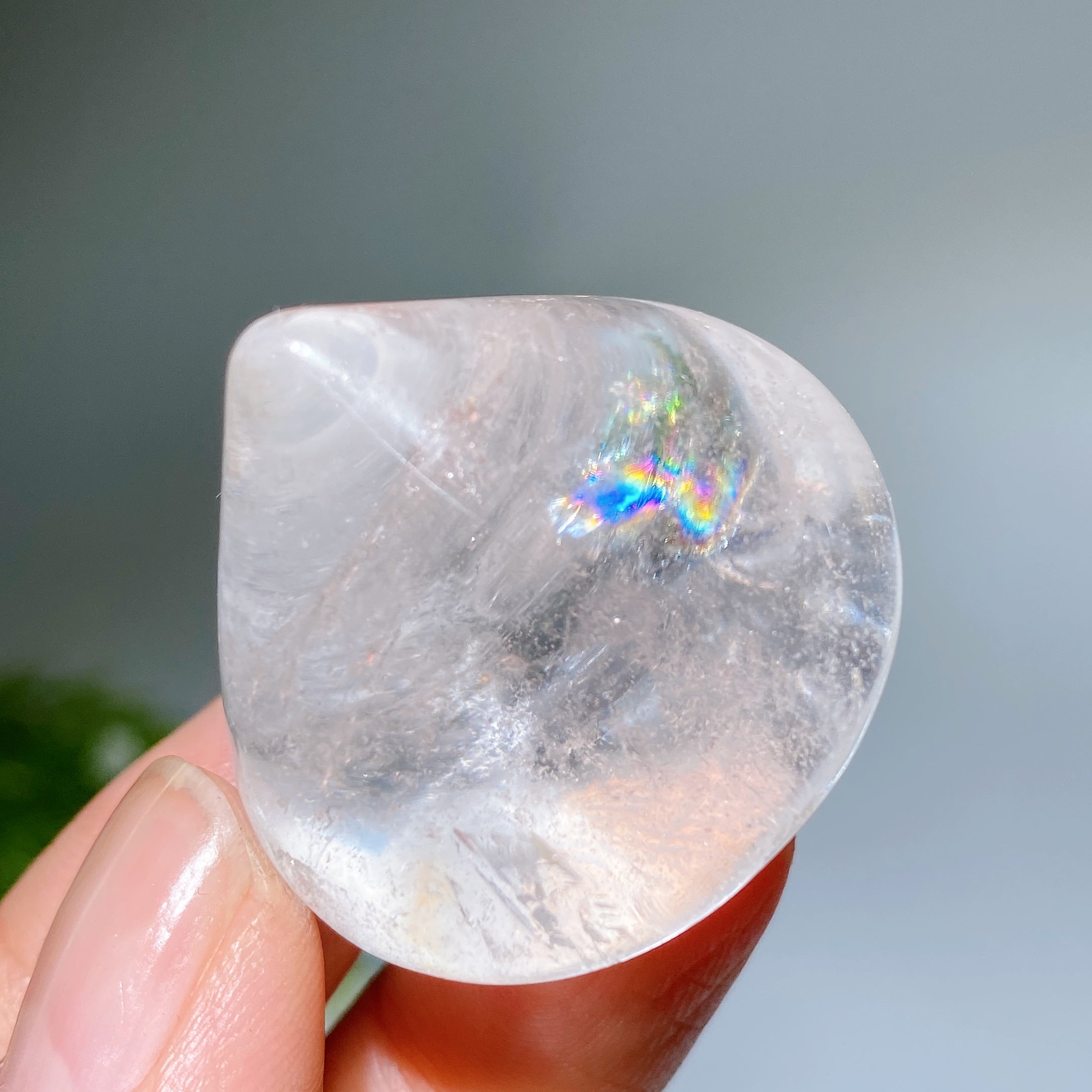 1.3-inch Clear Quartz Water Drop Crystal Figurine for Healing