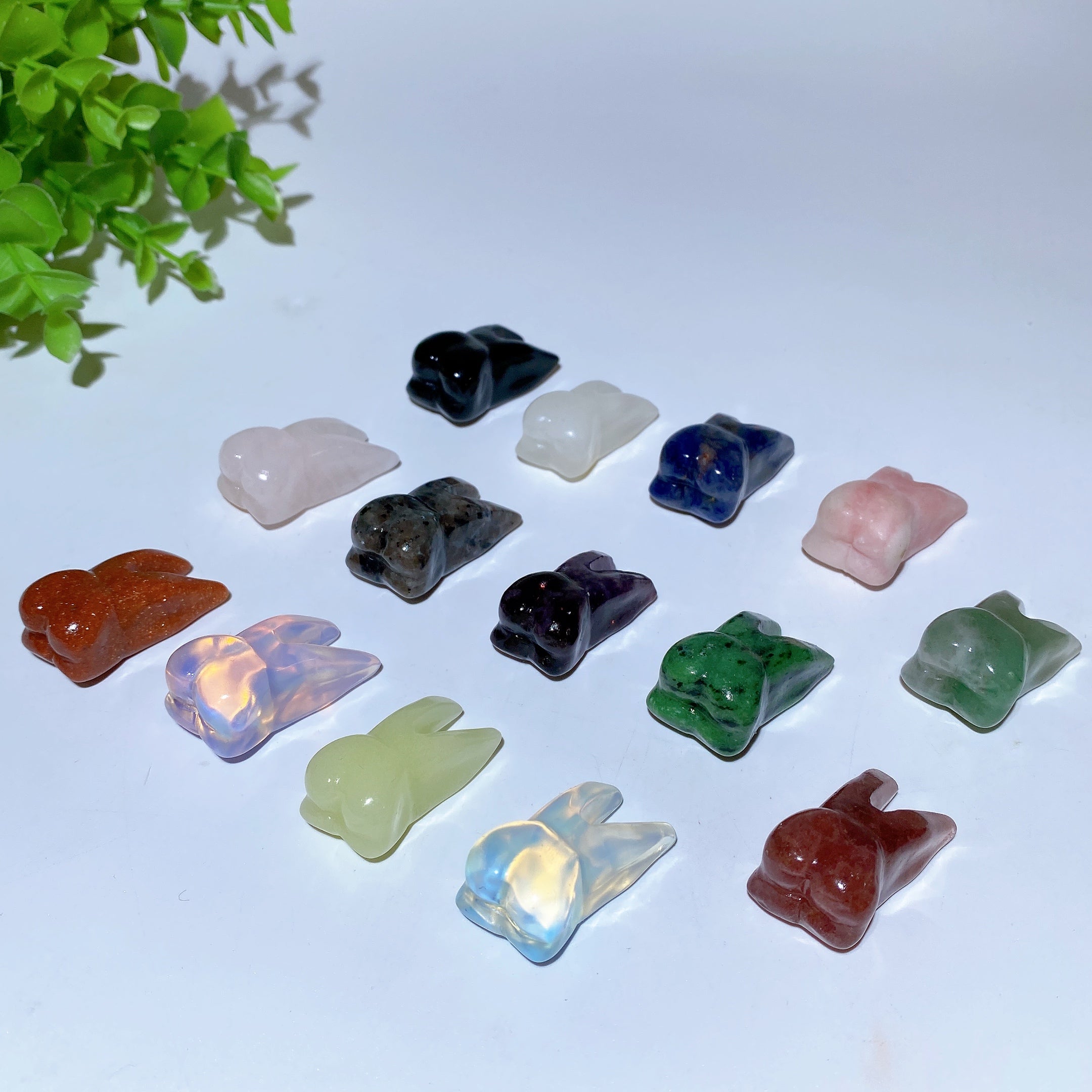 1.3 inch Mixed Crystal Rabbit Carving Figurines for Healing