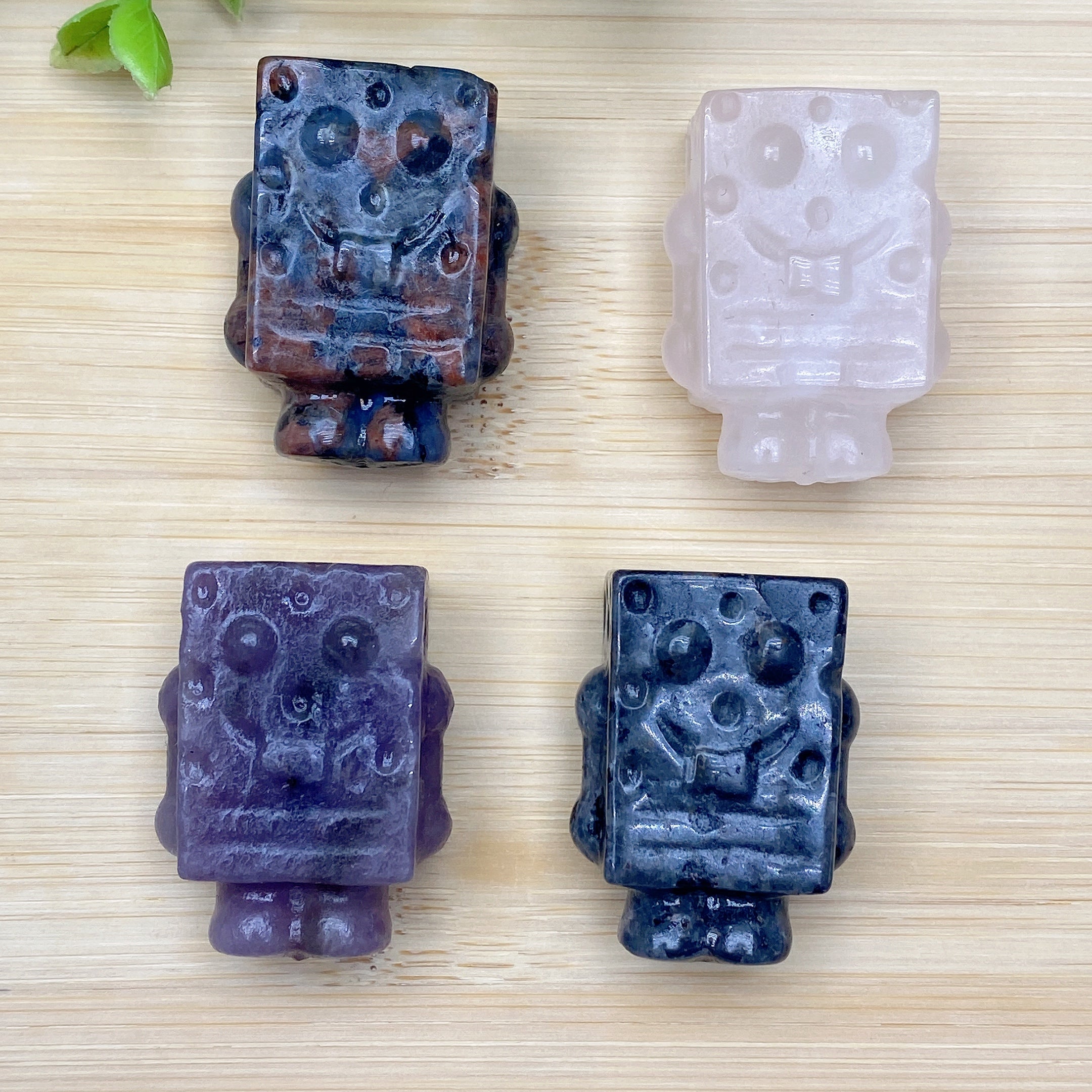 1.3 Inch Mixed Crystal SpongeBob Figurines for Healing Energy