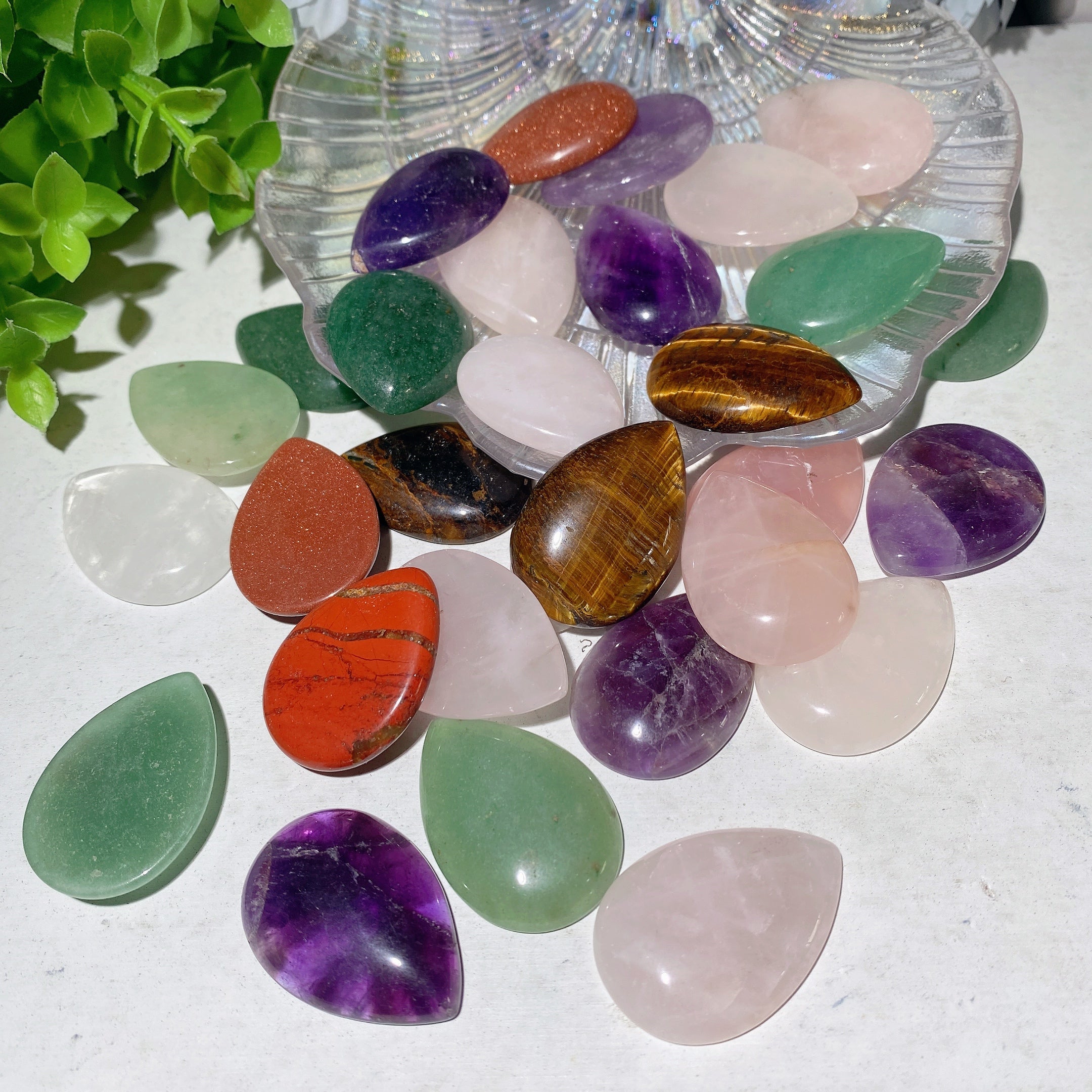 1.3 inch Mixed Crystal Waterdrop Carvings for Healing