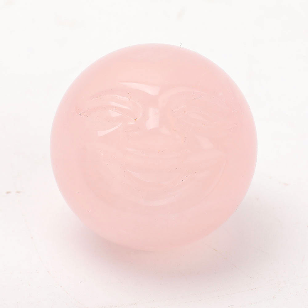 1.3 inch Rose Quartz & Strawberry Quartz Smiling Carving Sphere