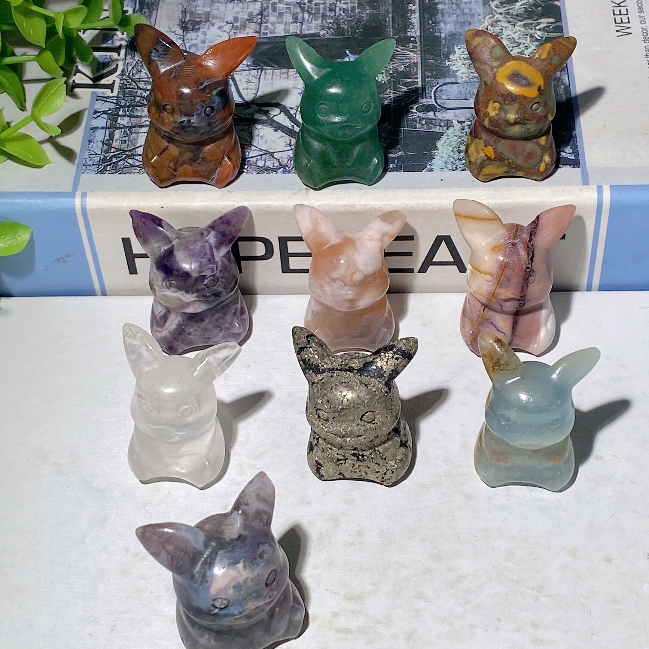 1.3" Mixed Crystal Mini Pikachu Figurines for Healing