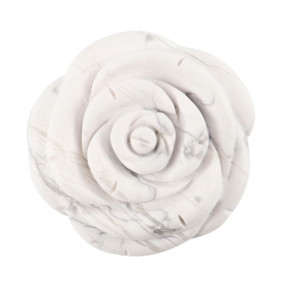 1.31 inch Hand Carved Crystal Flower Figurine - Healing Gemstone Rose