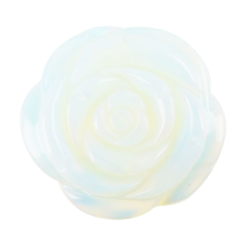 1.31 inch Hand Carved Crystal Flower Figurine - Healing Gemstone Rose