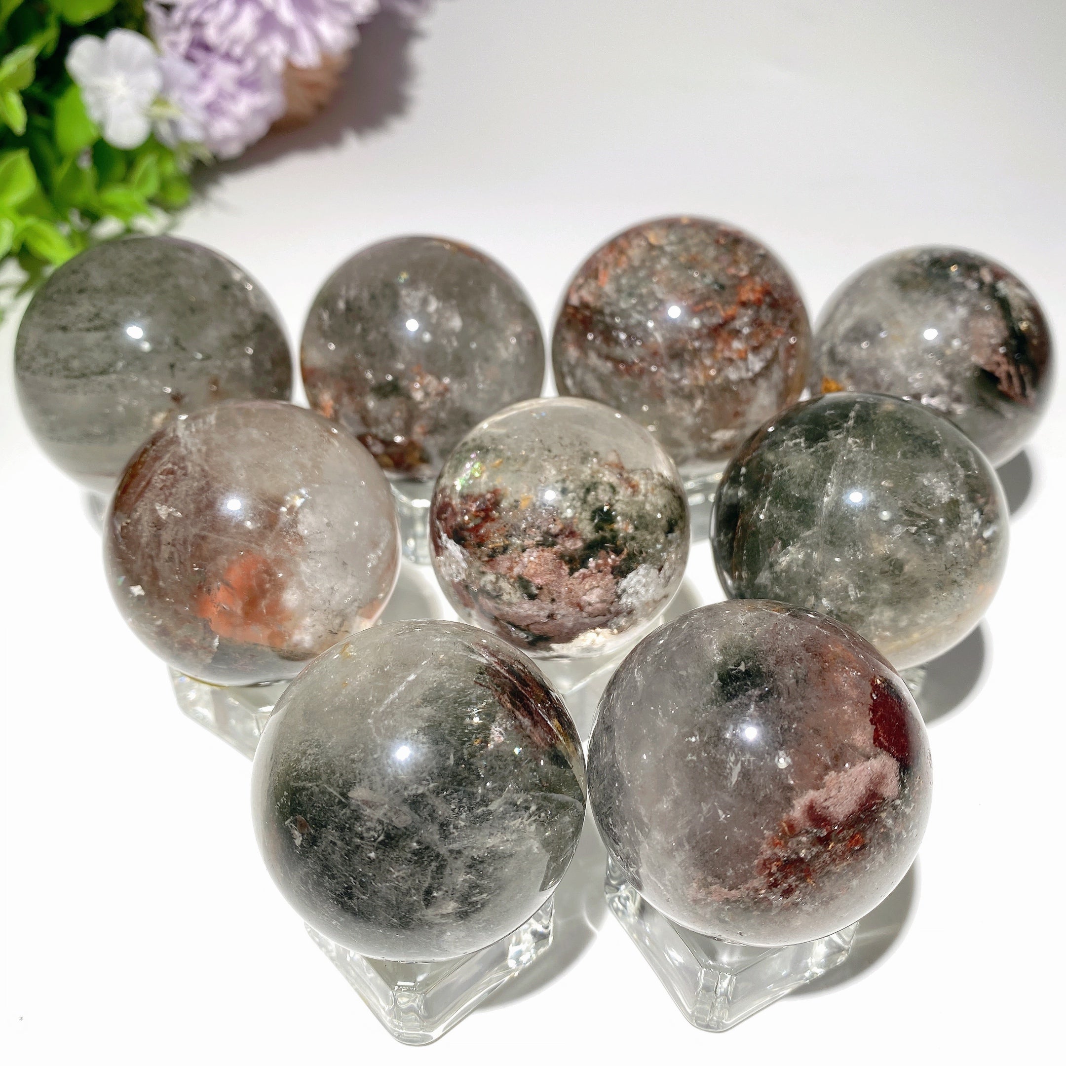 1.4-2.0 inch Garden Quartz Crystal Sphere for Healing