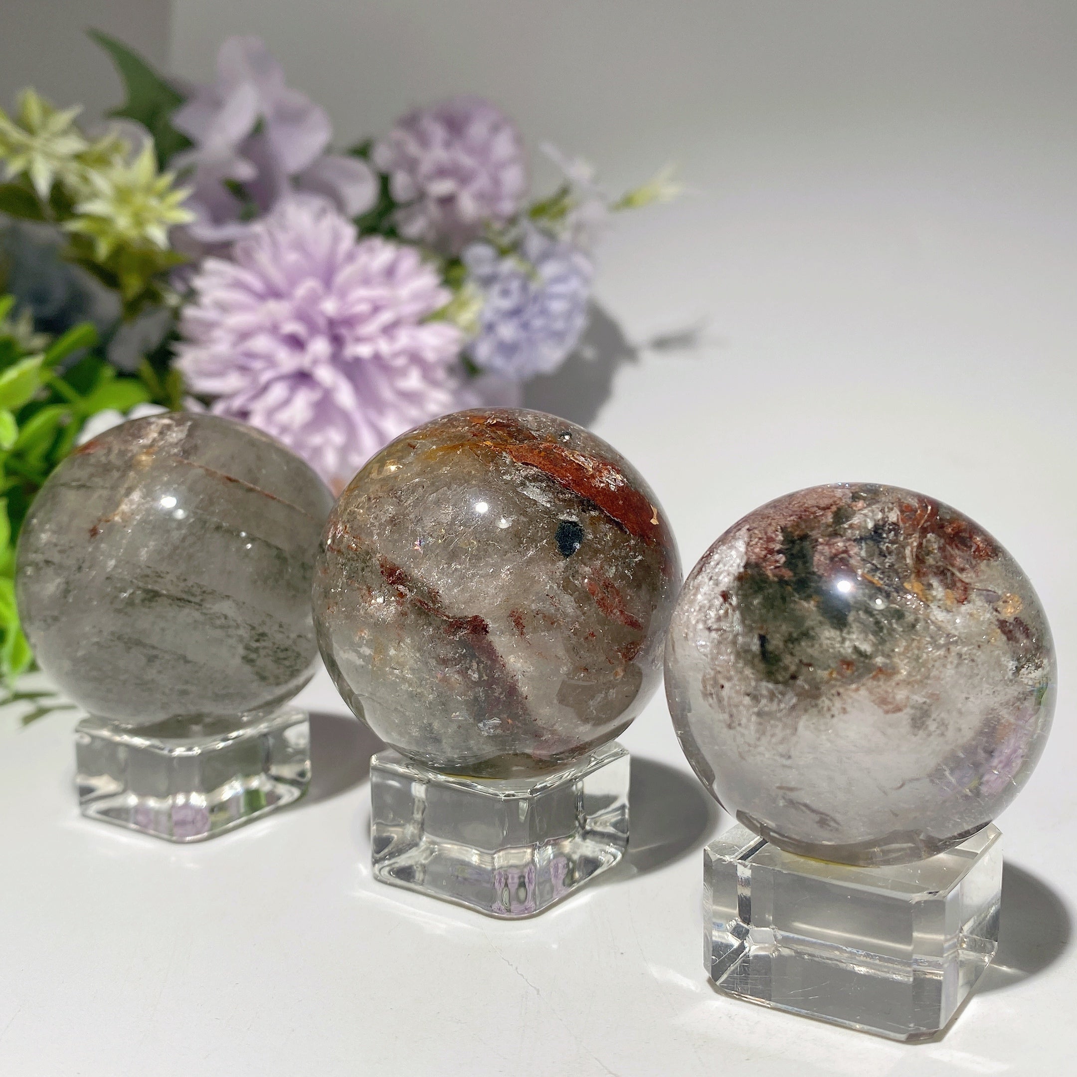 1.4-2.0 inch Garden Quartz Crystal Sphere for Healing