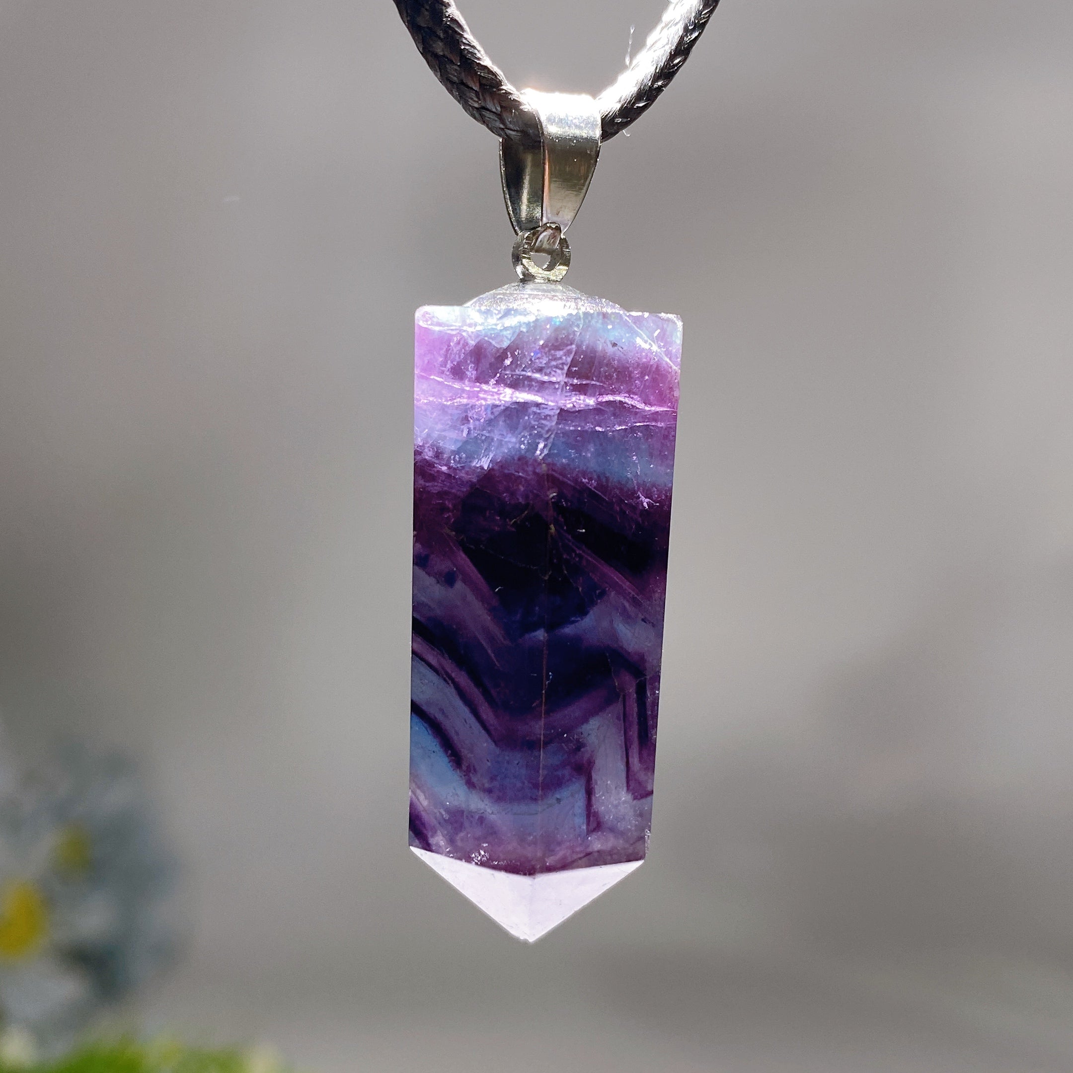 1.4-inch Fluorite Point Healing Crystal Pendant