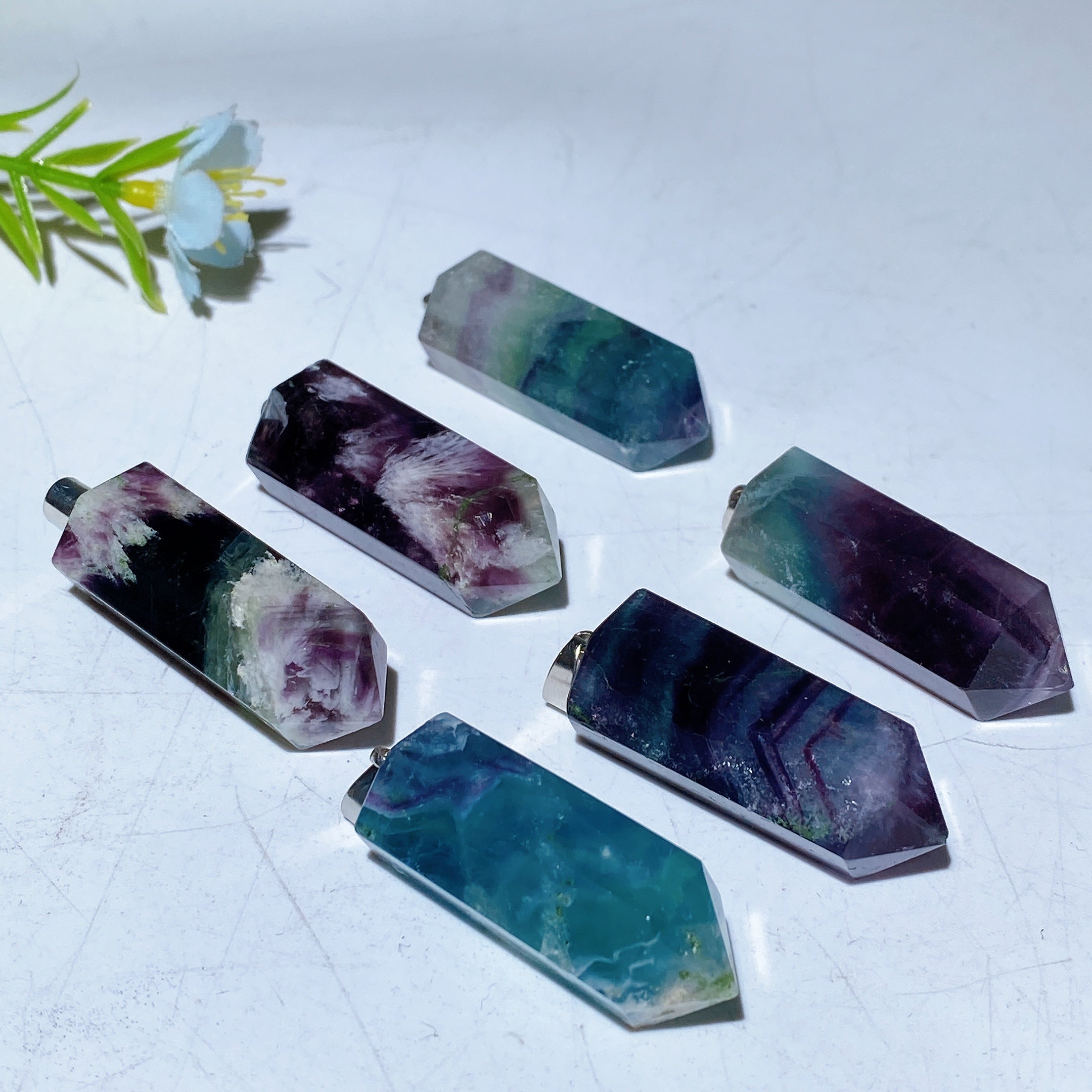 1.4-inch Fluorite Point Healing Crystal Pendant