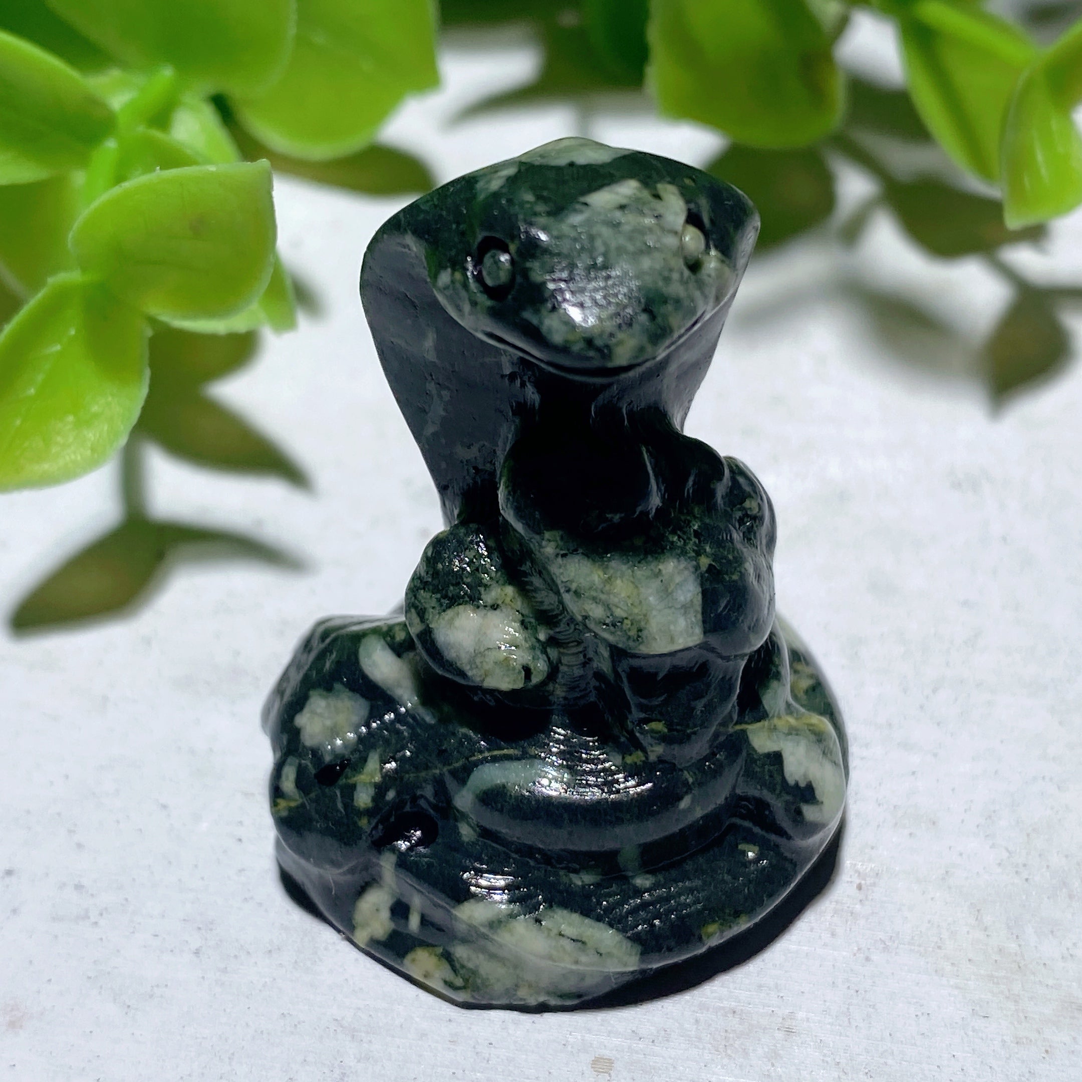 1.4-inch Mixed Crystal Snake Carving | Healing Animal Totem