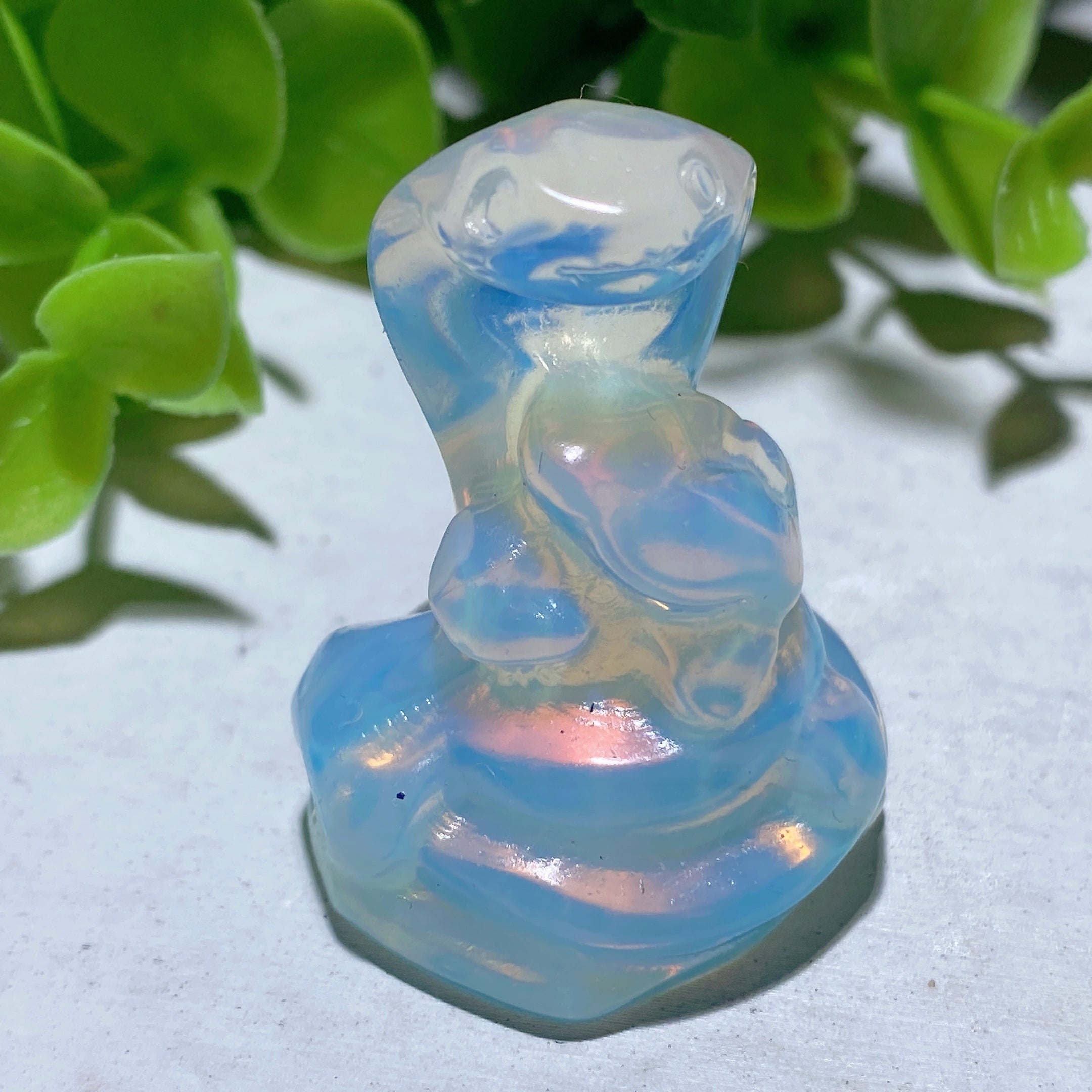 1.4-inch Mixed Crystal Snake Carving | Healing Animal Totem