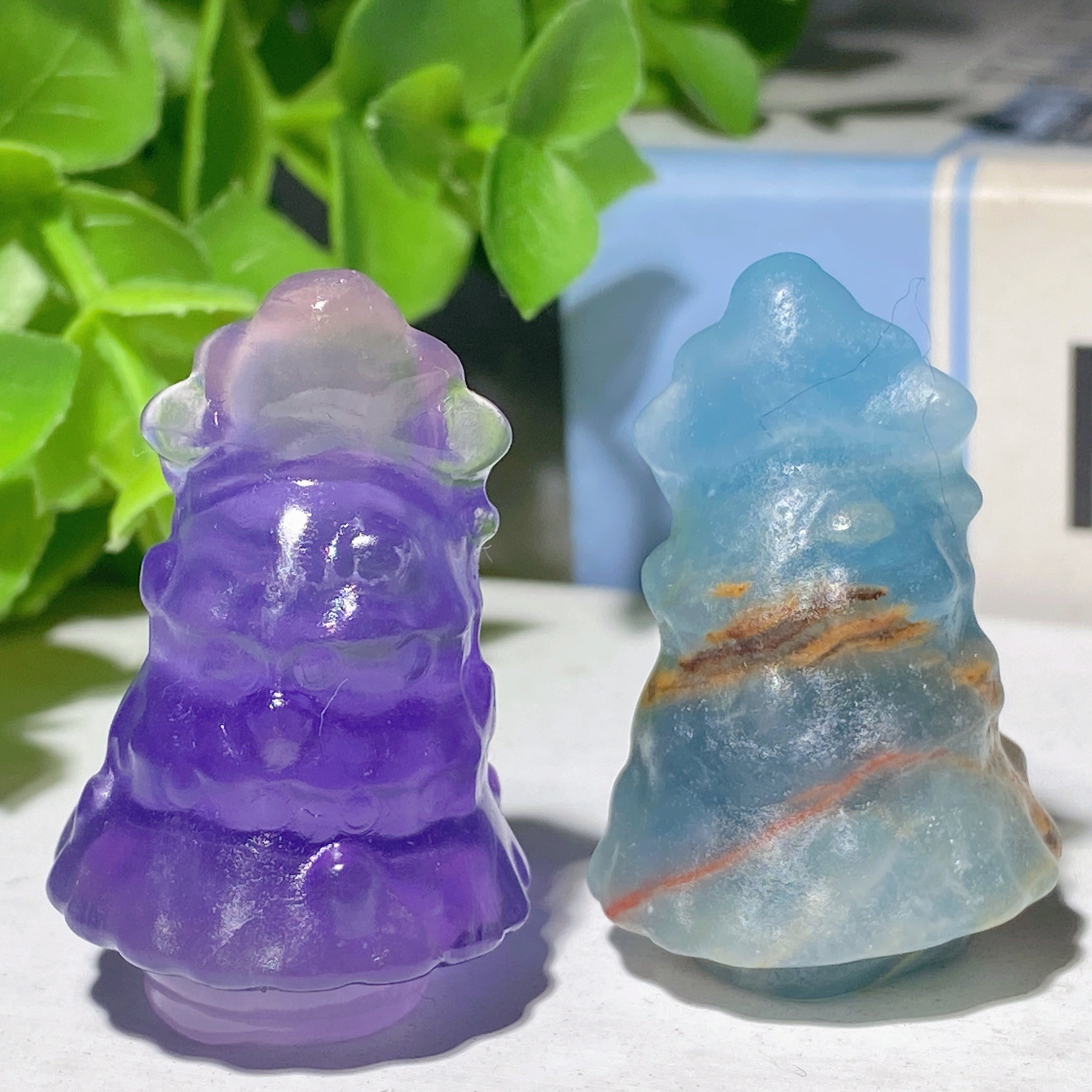 1.4 Inch Mixed Crystal Tree Carvings for Healing Decor