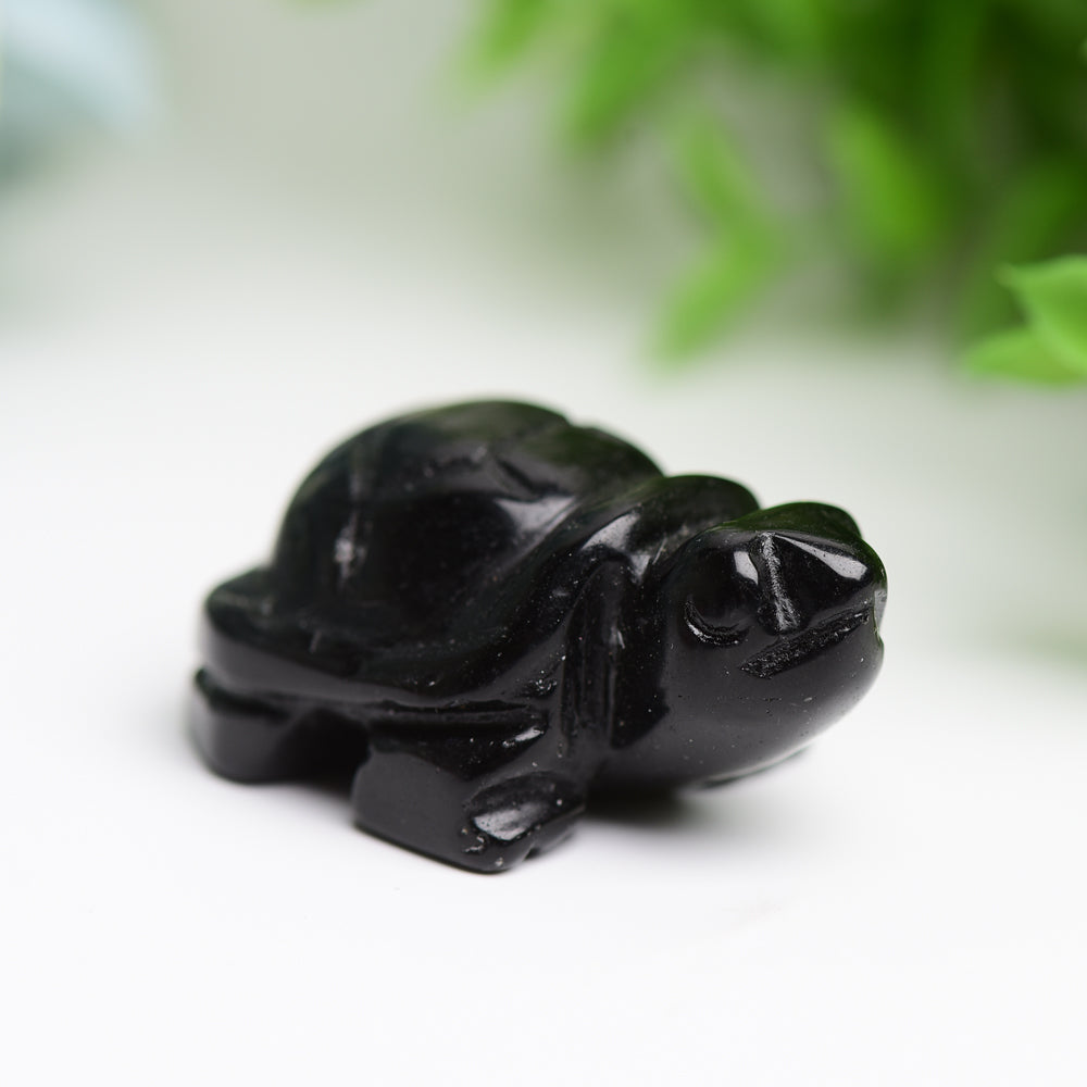 1.4 Inch Mixed Crystal Turtle Figurine for Prosperity & Healing
