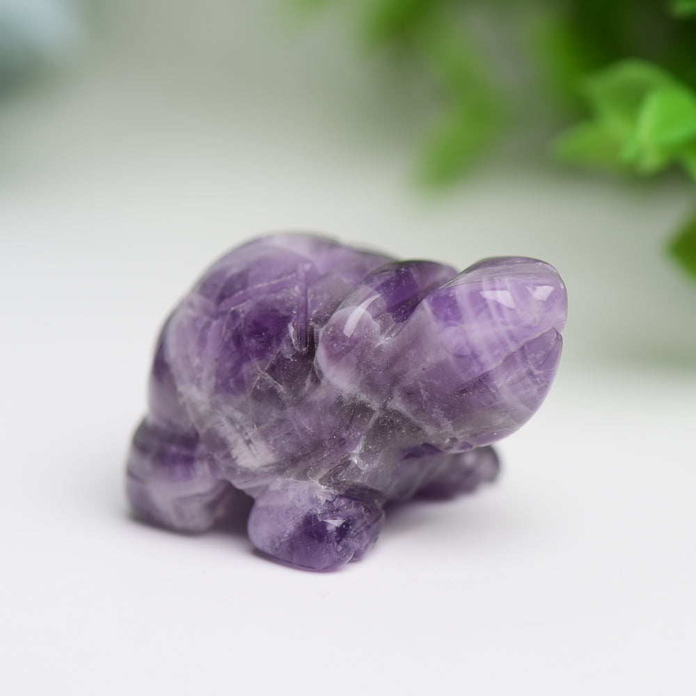 1.4 Inch Mixed Crystal Turtle Figurine for Prosperity & Healing