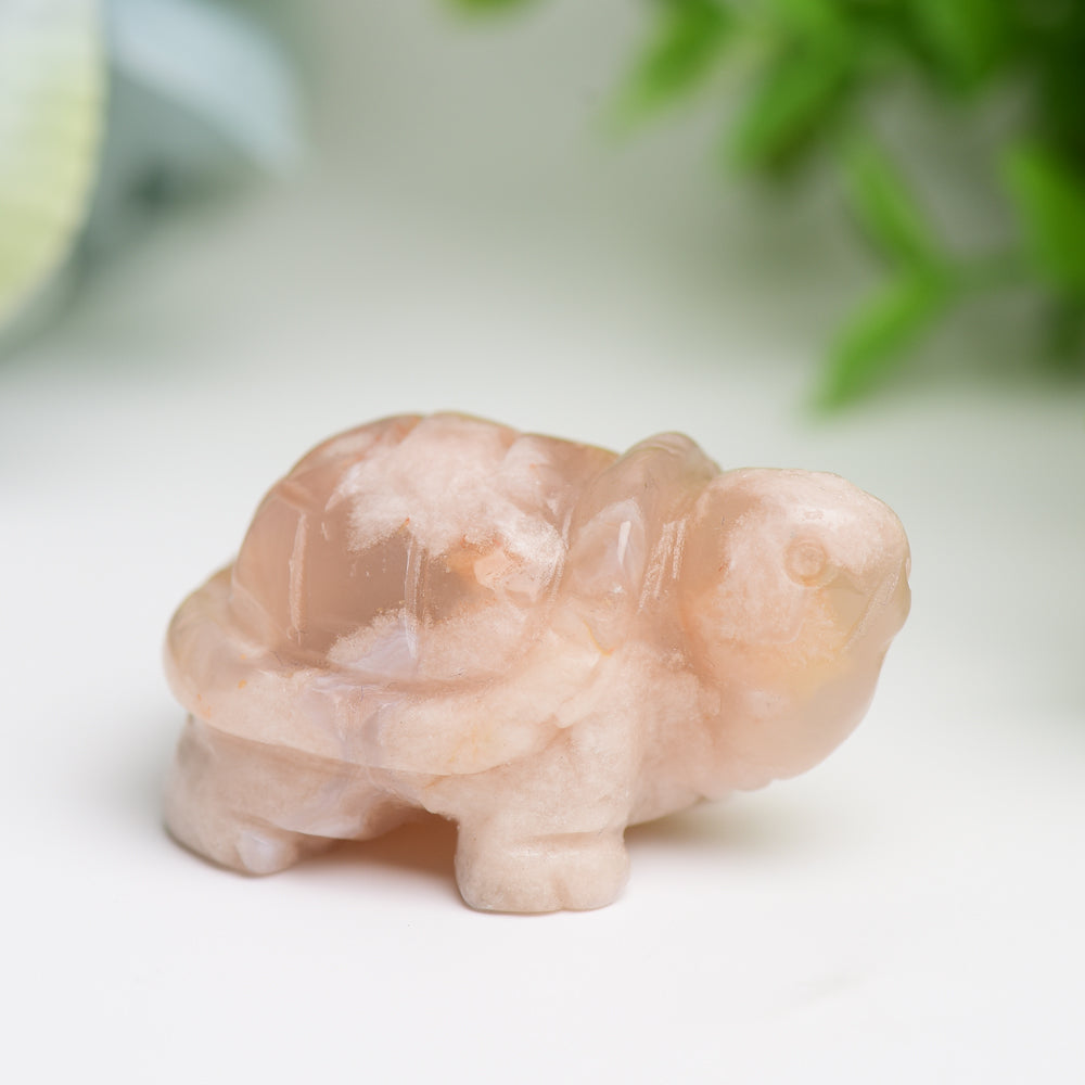 1.4 Inch Mixed Crystal Turtle Figurine for Prosperity & Healing