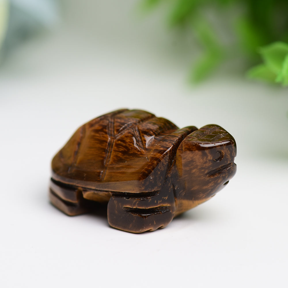 1.4 Inch Mixed Crystal Turtle Figurine for Prosperity & Healing