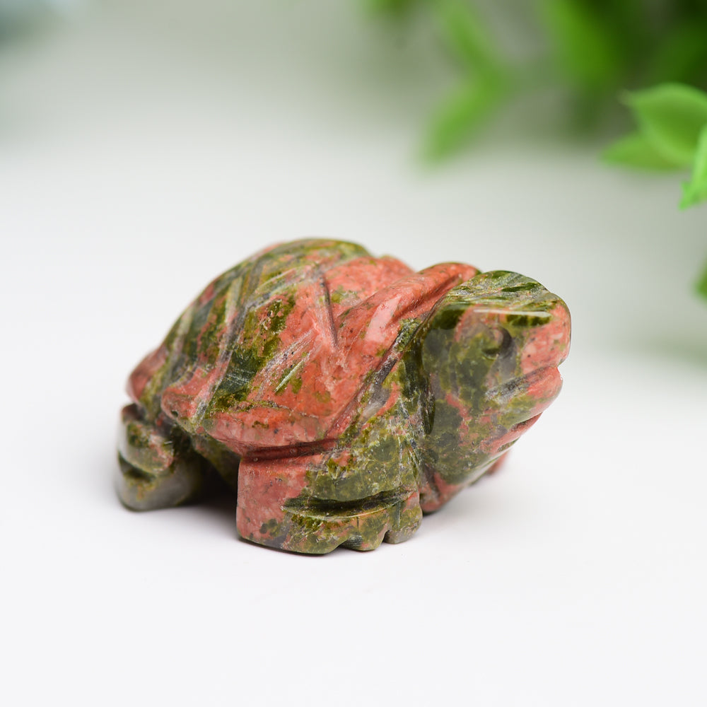 1.4 Inch Mixed Crystal Turtle Figurine for Prosperity & Healing