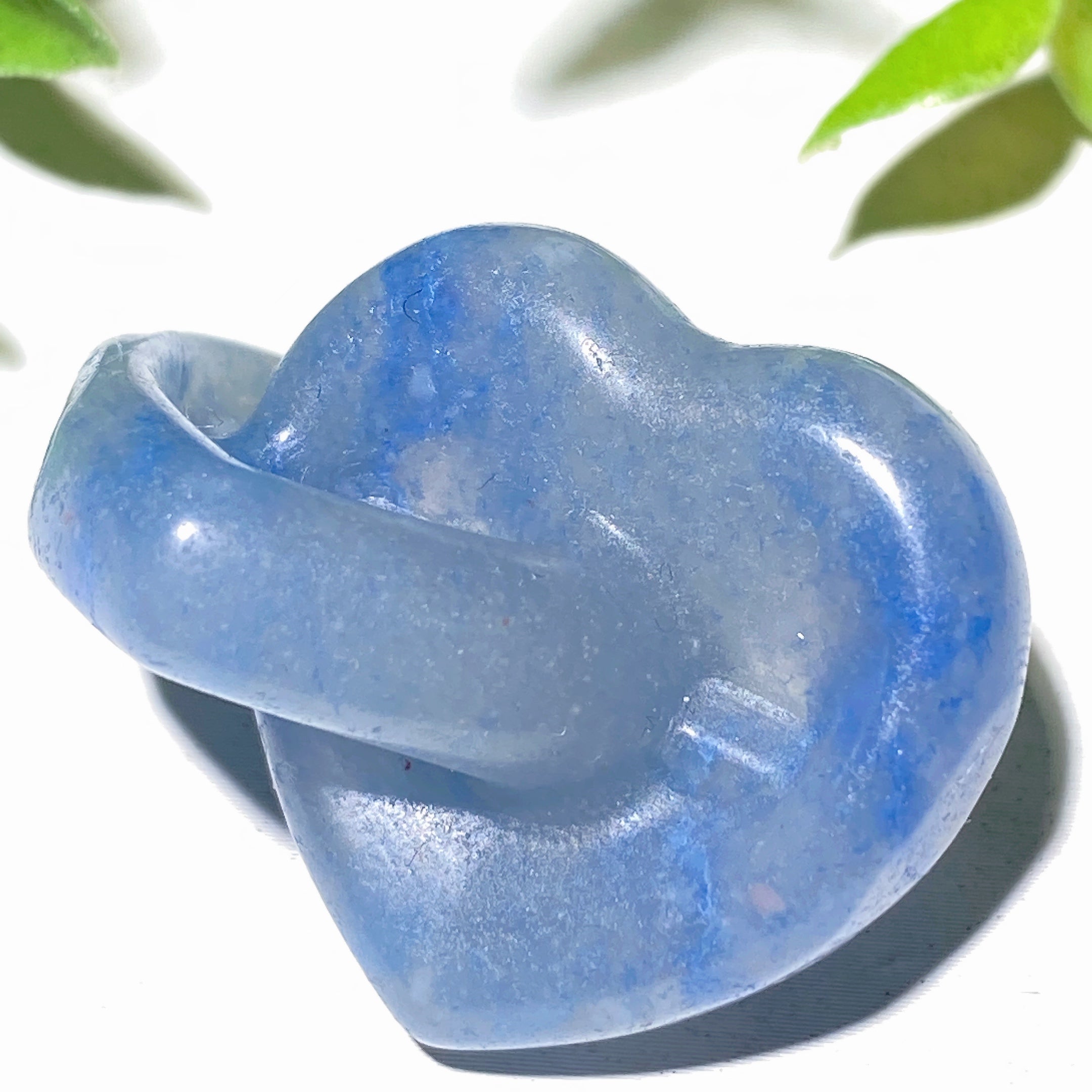 1.4" Mixed Crystal Double Heart Healing Carving
