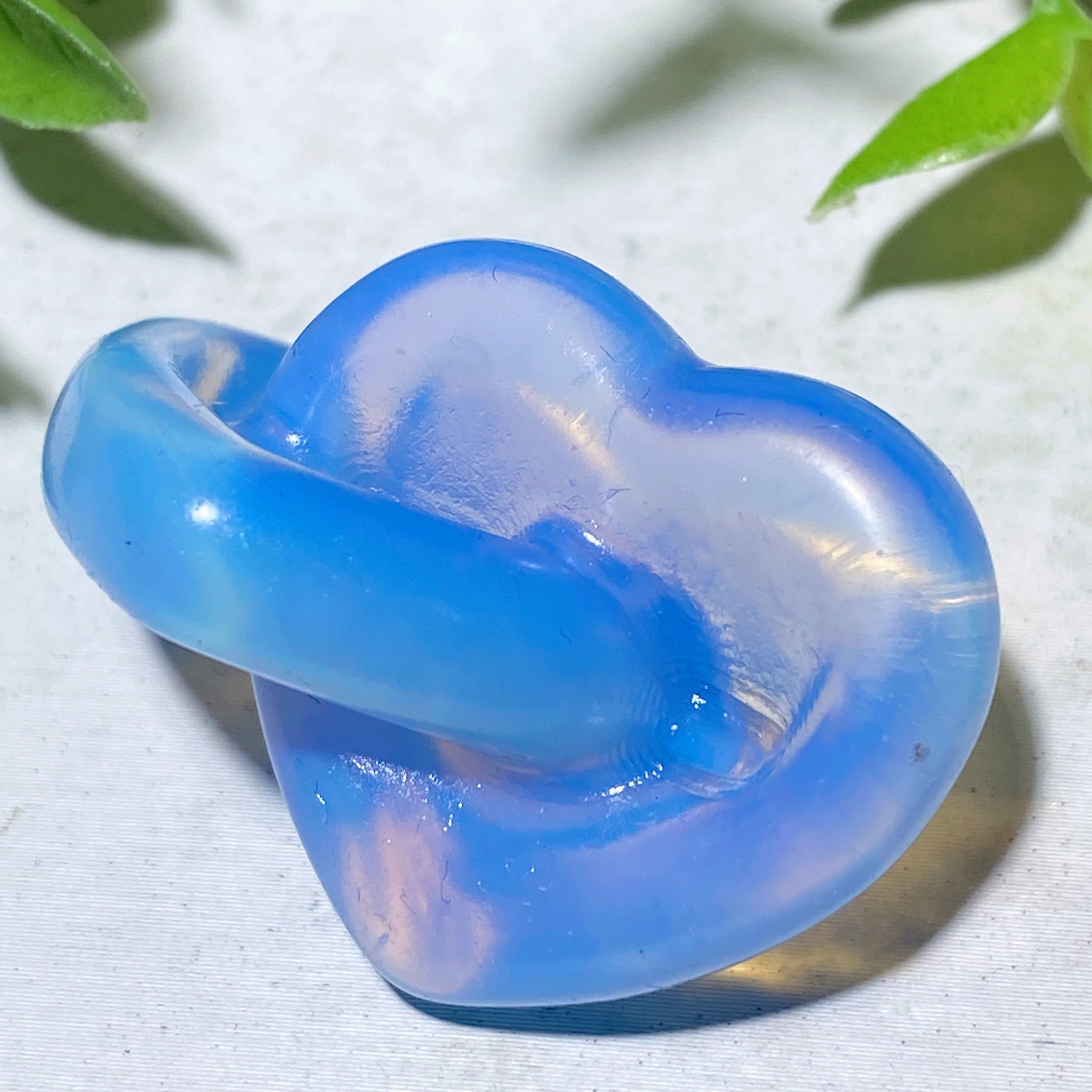 1.4" Mixed Crystal Double Heart Healing Carving