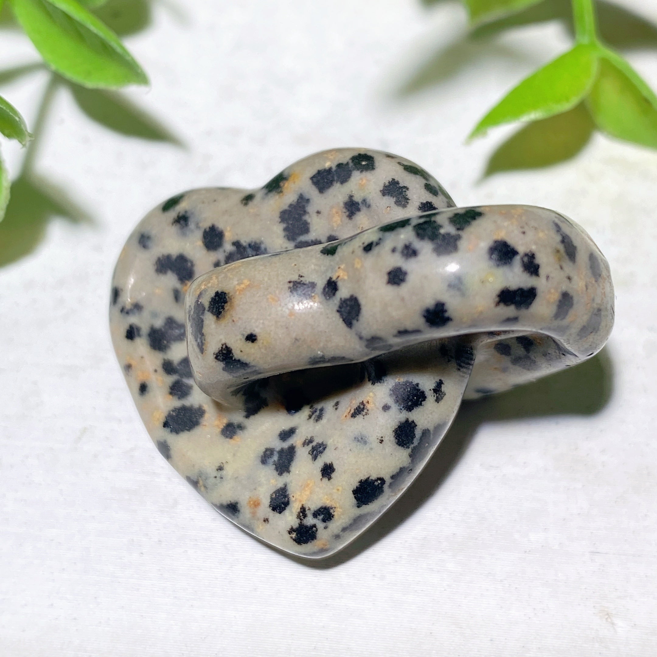 1.4" Mixed Crystal Double Heart Healing Carving