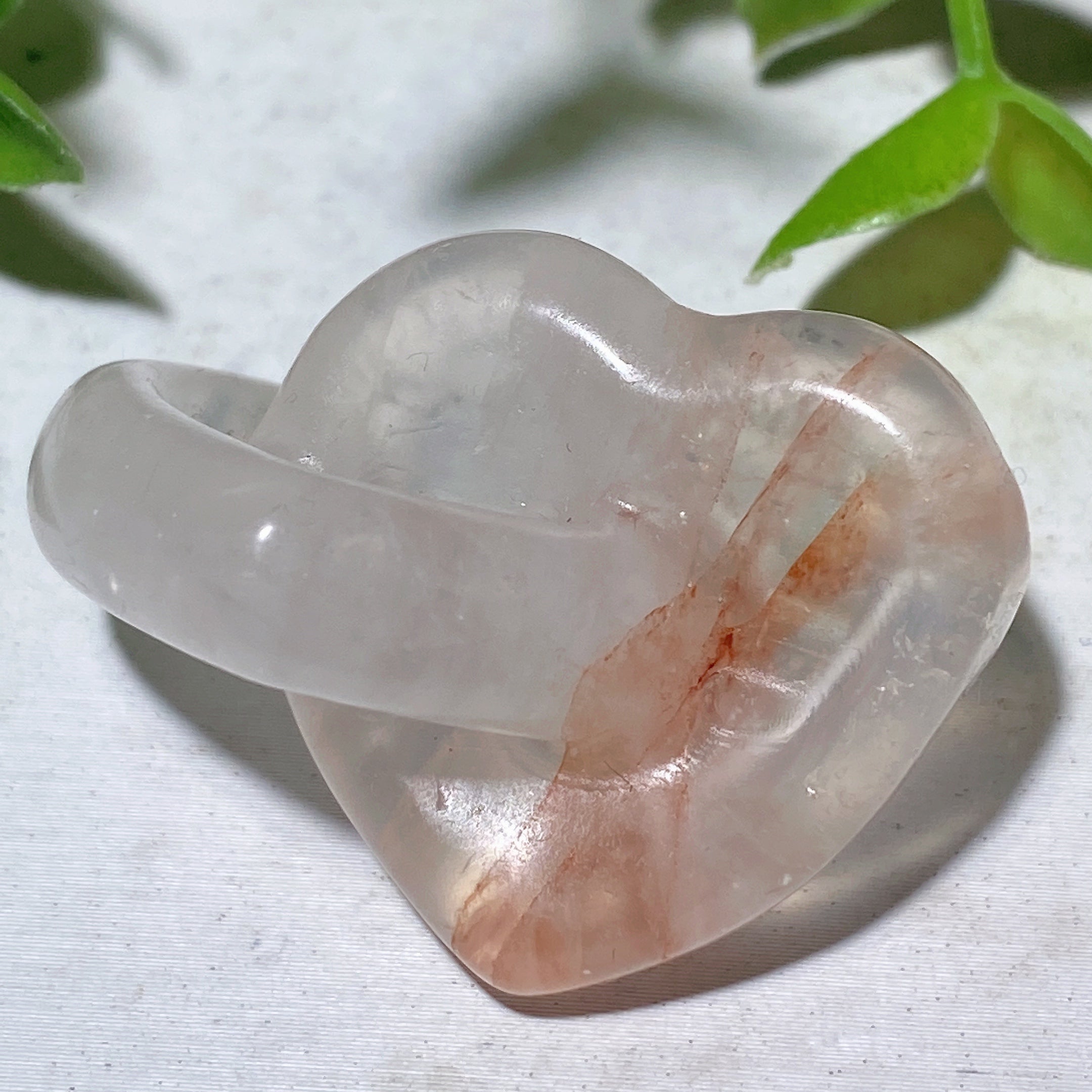 1.4" Mixed Crystal Double Heart Healing Carving
