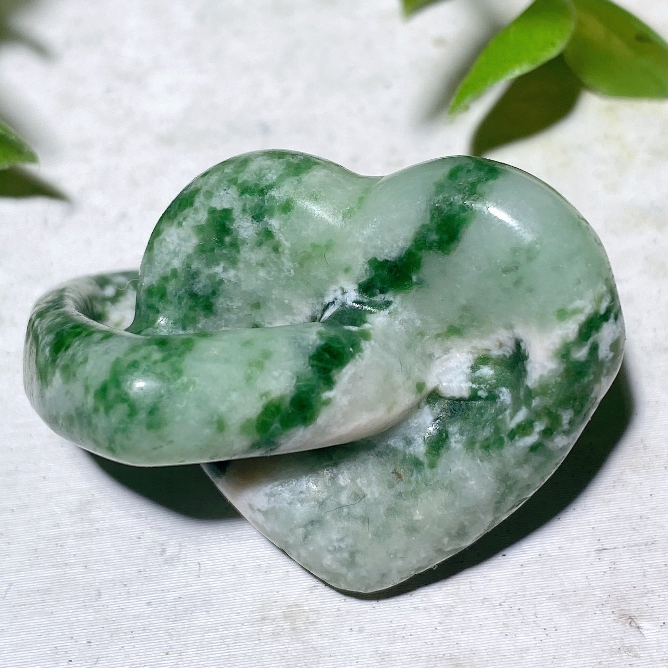 1.4" Mixed Crystal Double Heart Healing Carving