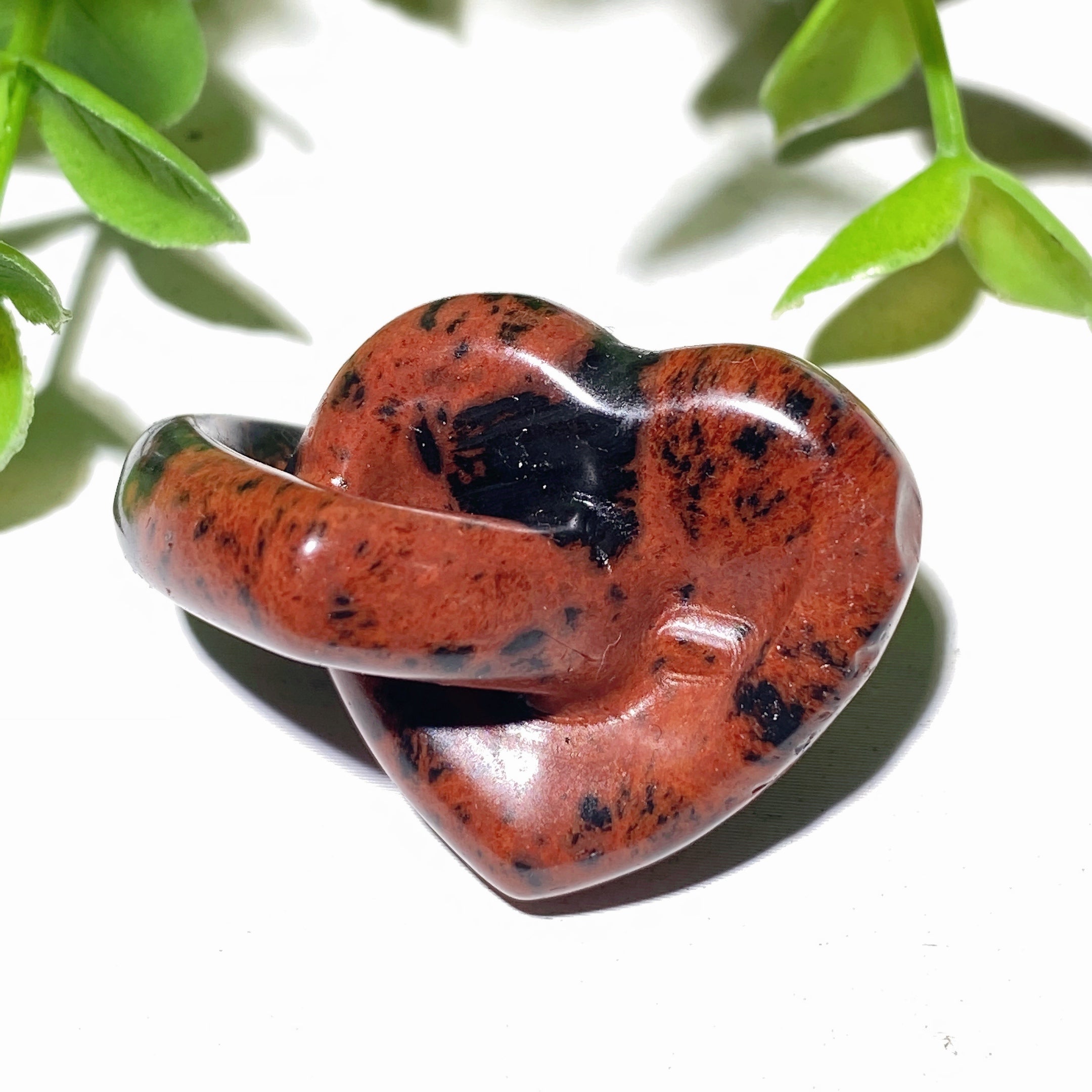 1.4" Mixed Crystal Double Heart Healing Carving
