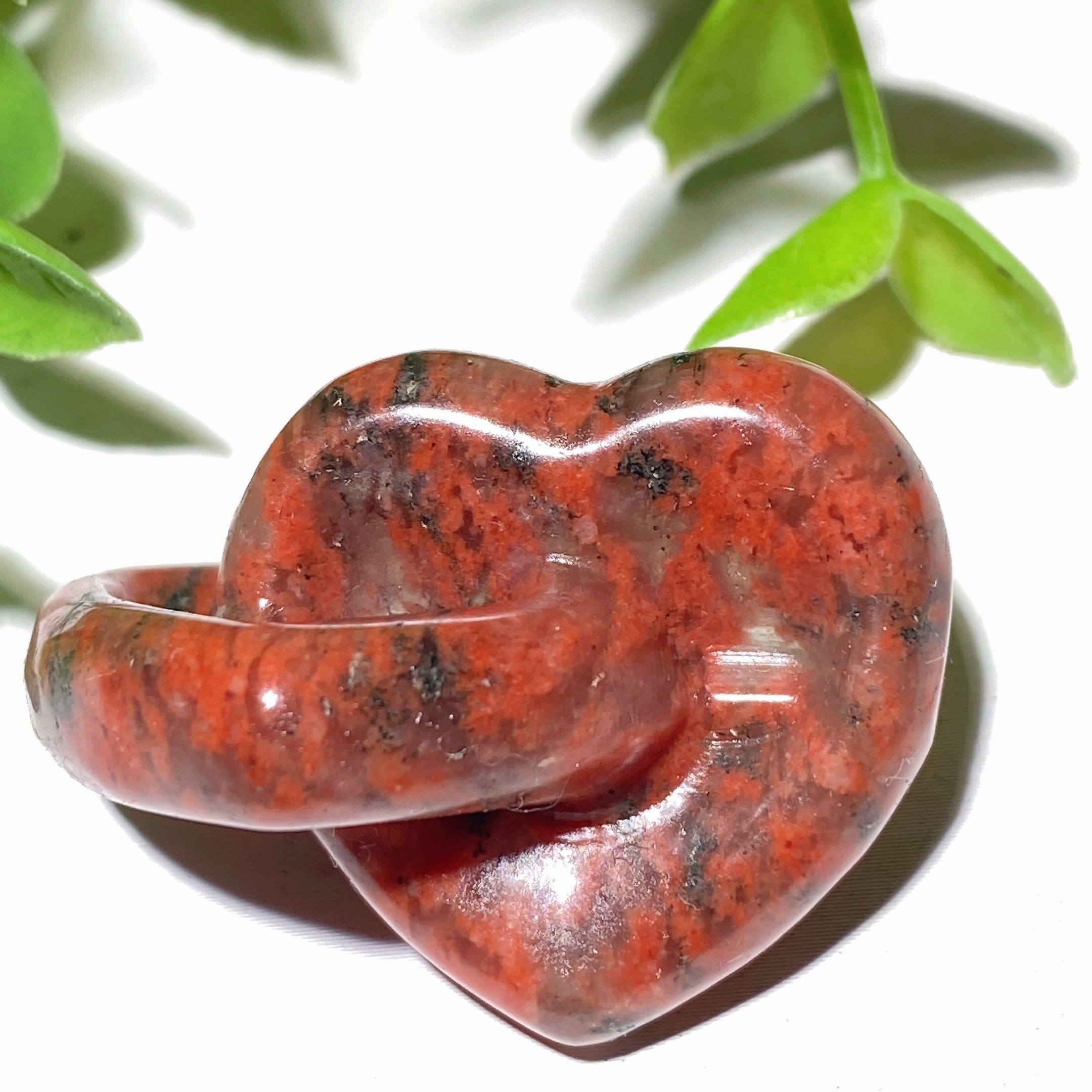 1.4" Mixed Crystal Double Heart Healing Carving