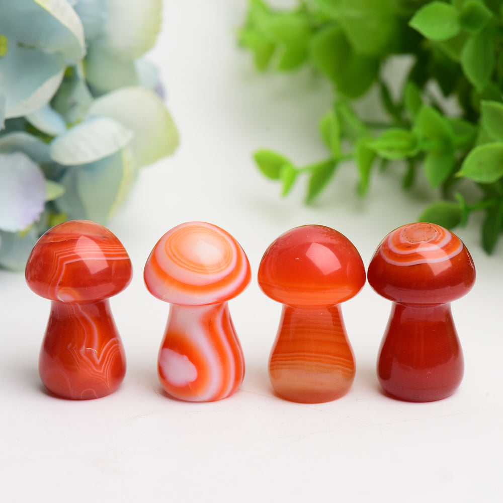 1.45 inch Carnelian Crystal Mushroom Carving for Healing