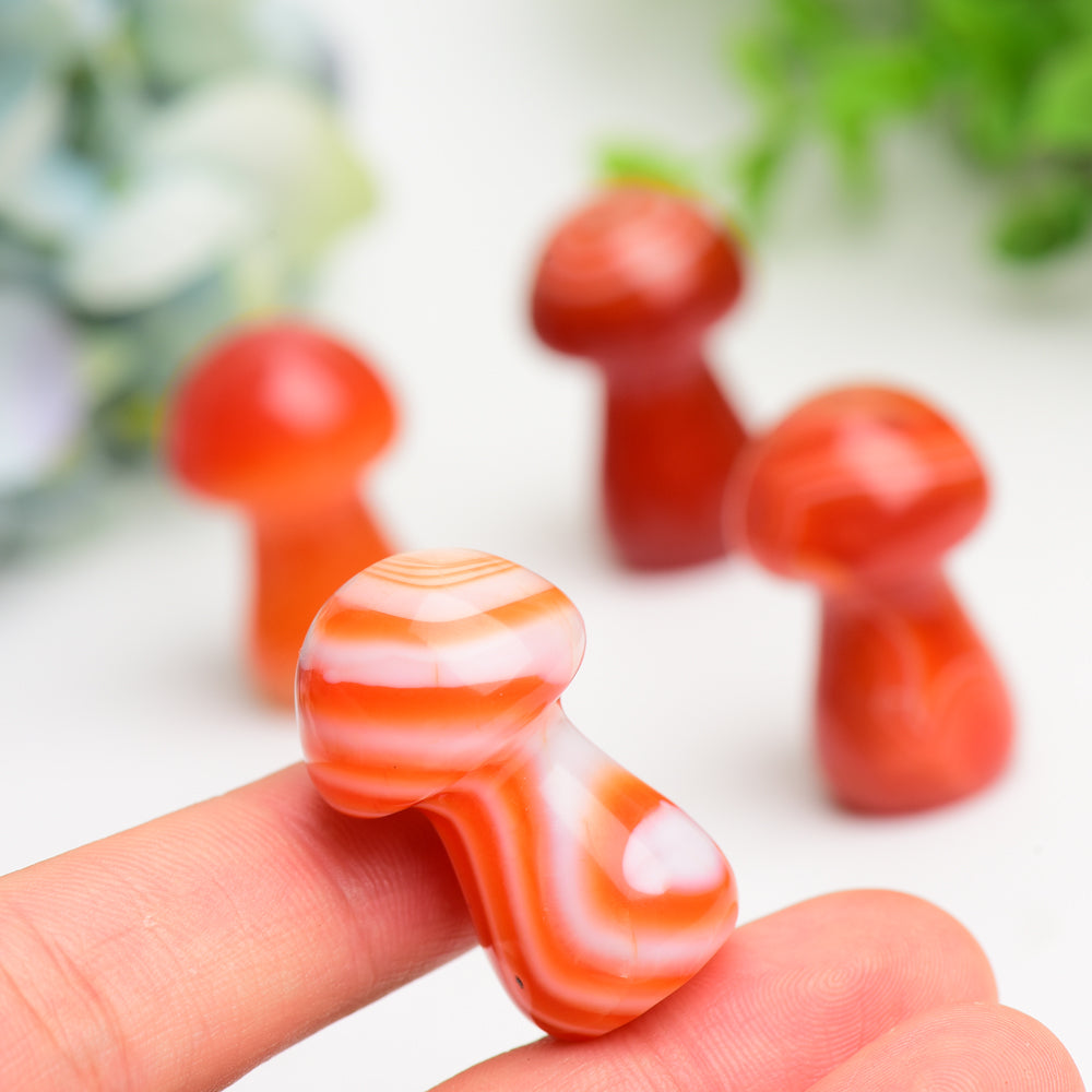 1.45 inch Carnelian Crystal Mushroom Carving for Healing