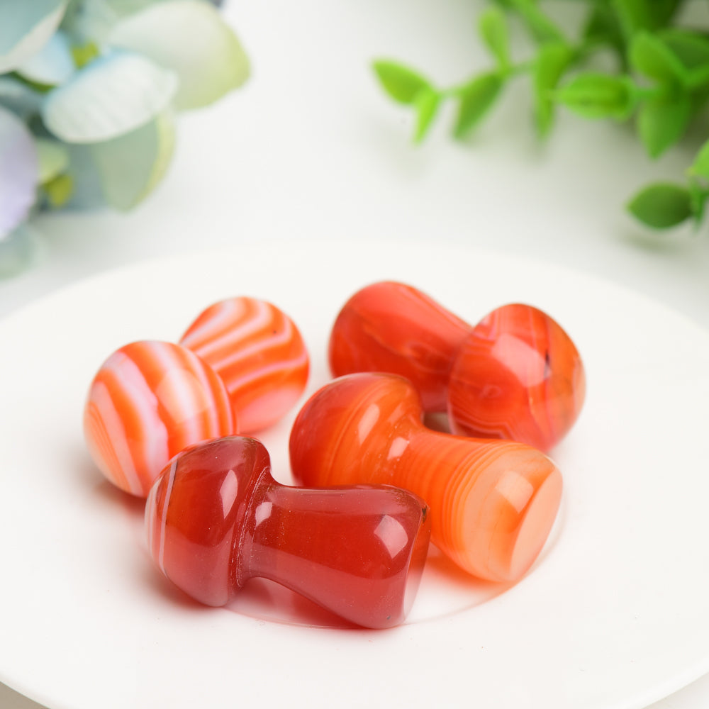 1.45 inch Carnelian Crystal Mushroom Carving for Healing