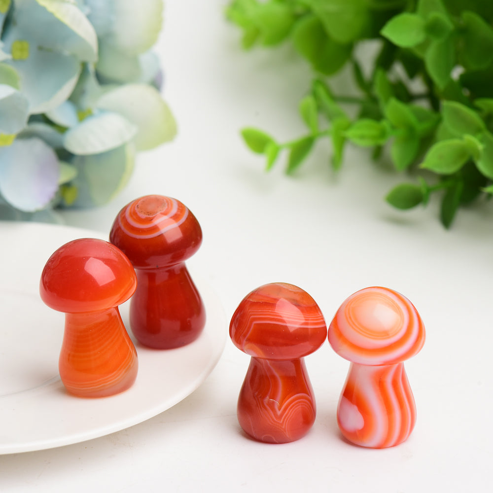1.45 inch Carnelian Crystal Mushroom Carving for Healing