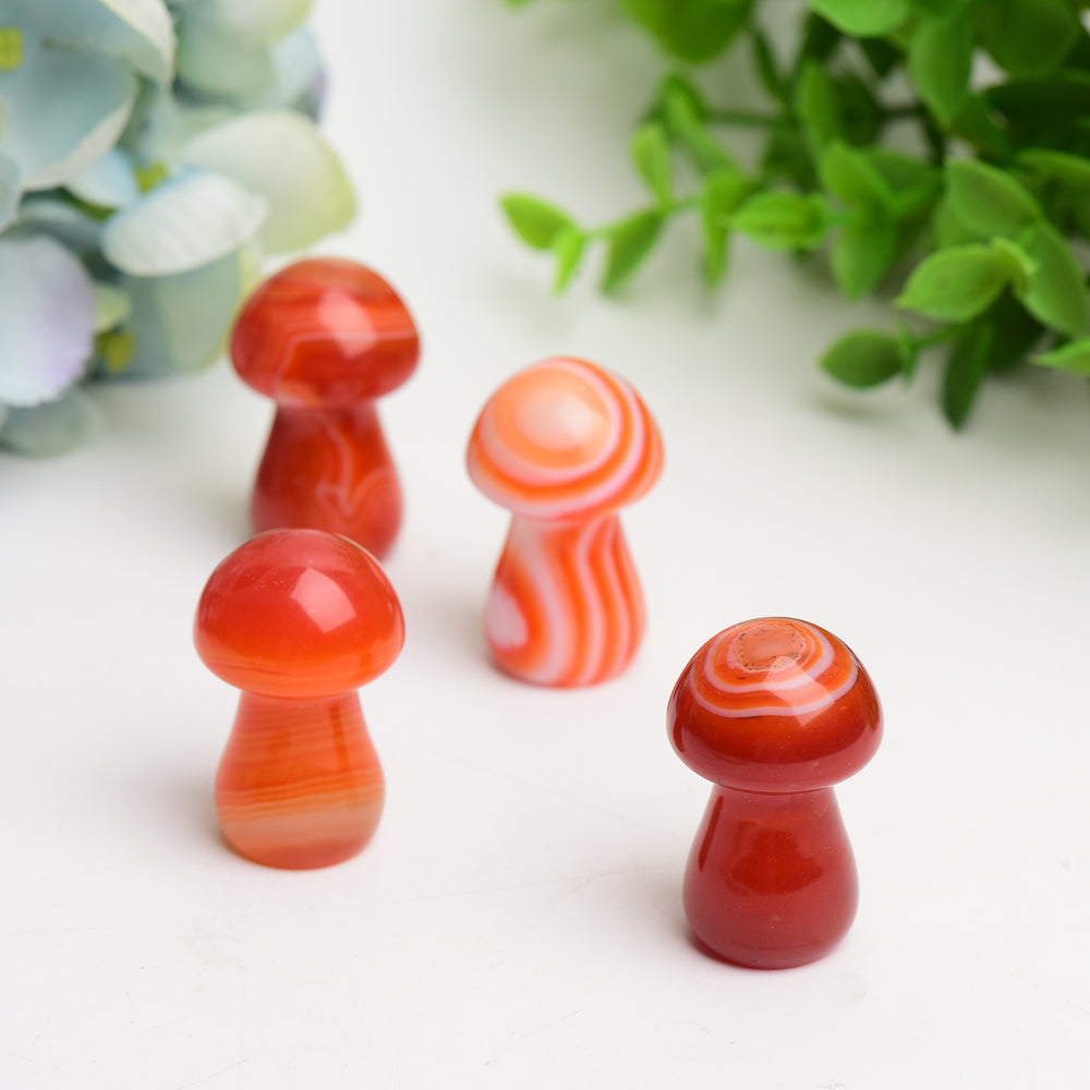 1.45 inch Carnelian Crystal Mushroom Carving for Healing