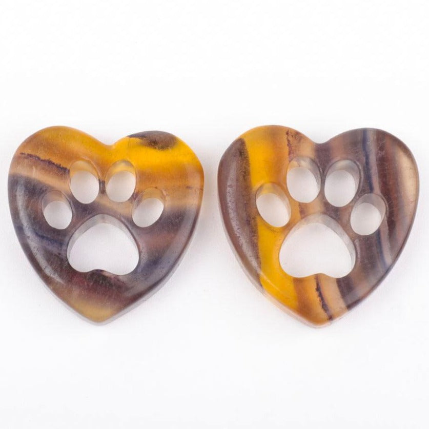 1.45 Inch Fluorite Heart Shape Crystal Carving