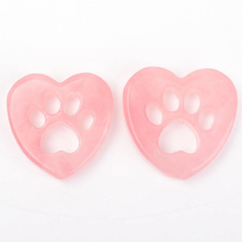 1.45-inch Rose Quartz Heart with Claw Carving for Healing