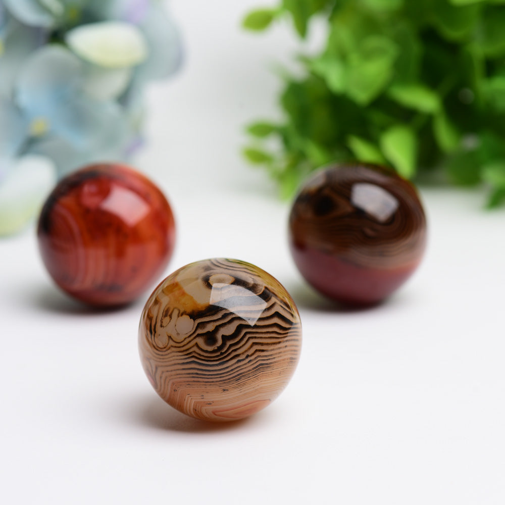 1.5-1.7" Black Sardonyx Crystal Spheres for Energy Healing