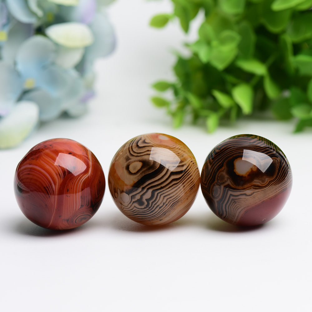 1.5-1.7" Black Sardonyx Crystal Spheres for Energy Healing